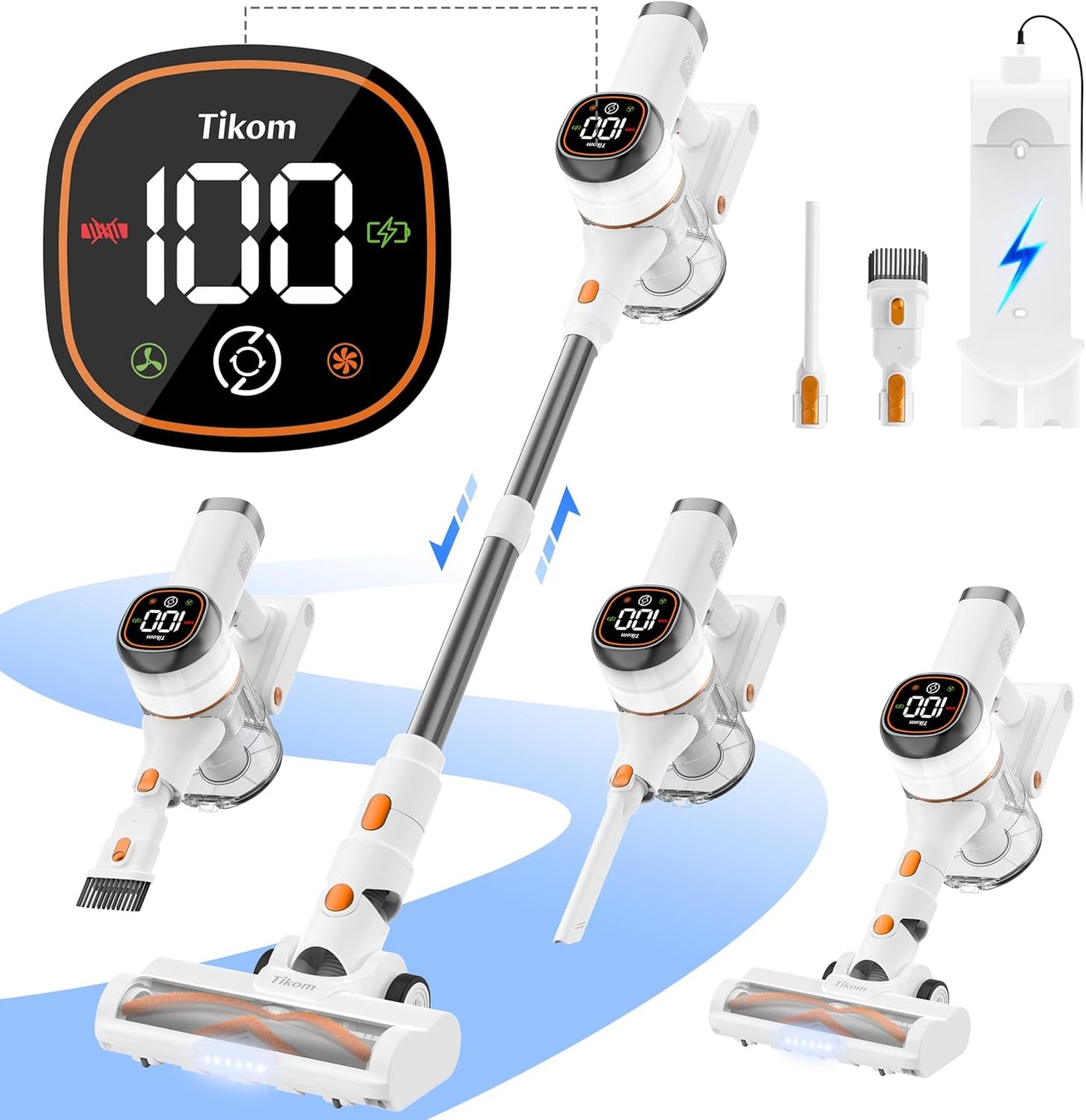 Tikom V500 Cordless Vacuum: 40000Pa Power