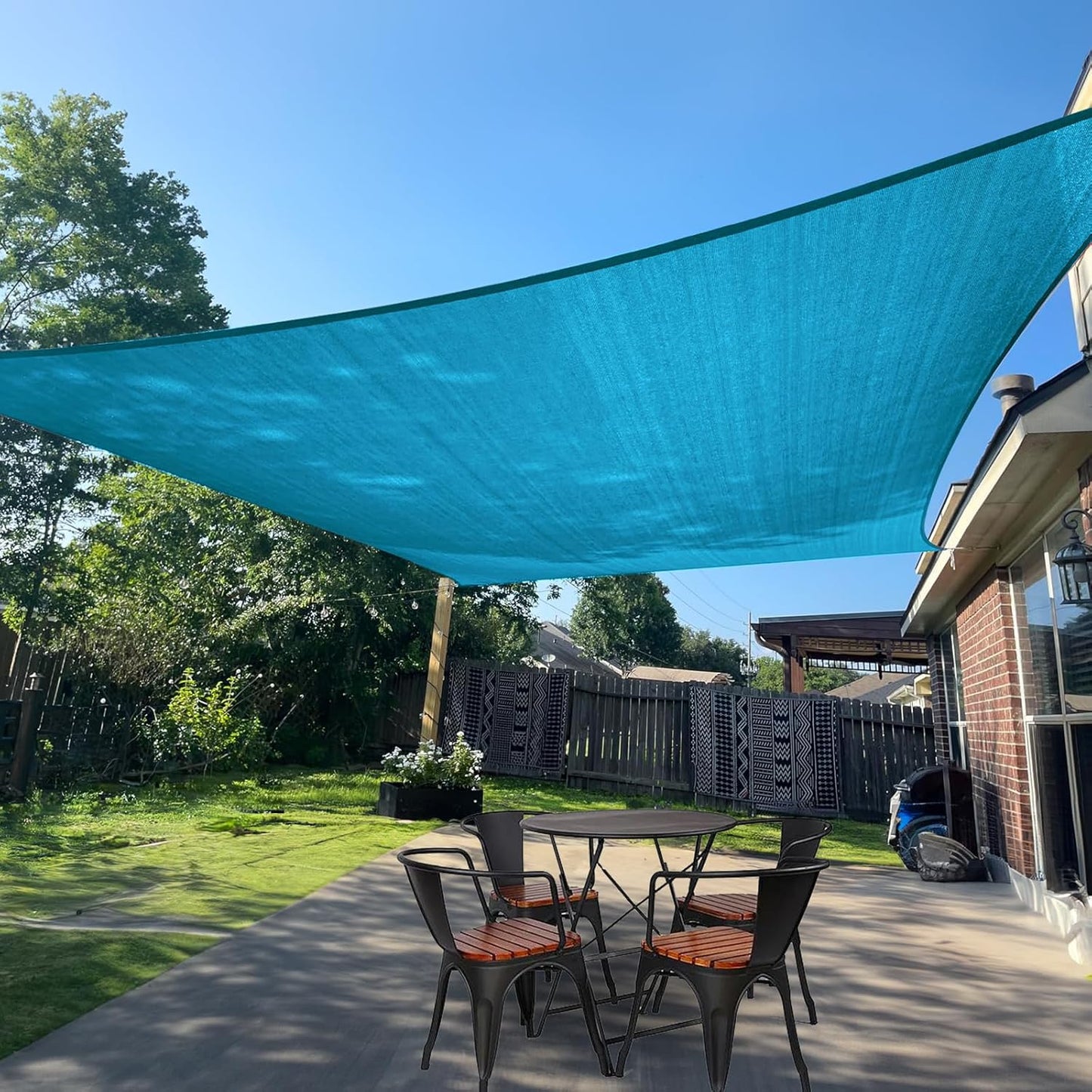 SUNLAX 9ft x 20ft Turquoise Blue Rectangle Sun Shade Sail Canopy