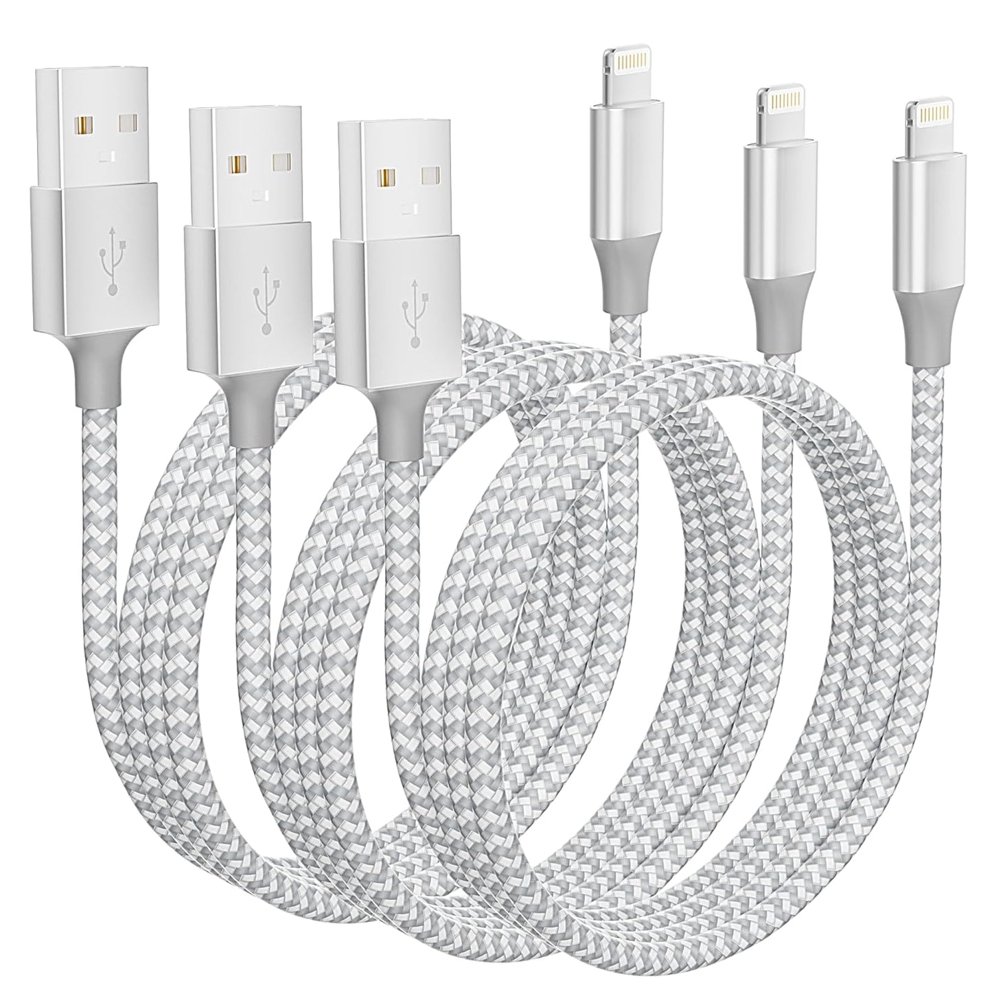 Fast Charge iPhone & iPad | 3Pack 10FT MFi Certified Cable