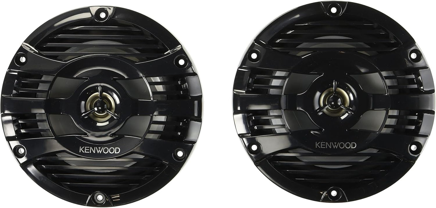 Kenwood 6.5 Black Marine Speakers - 150 Watts Power!