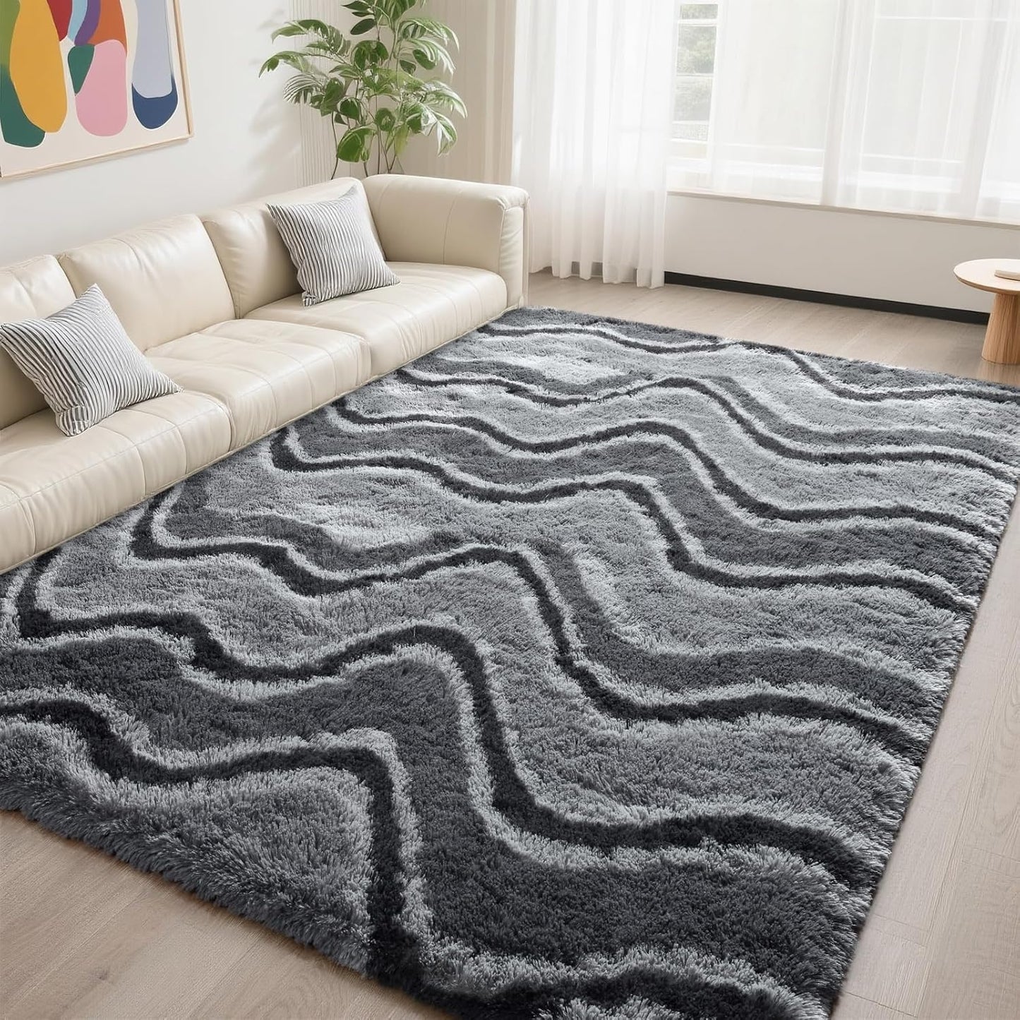 DweIke Large 6x9 Fluffy Shag Rug for Living Room and Bedroom
