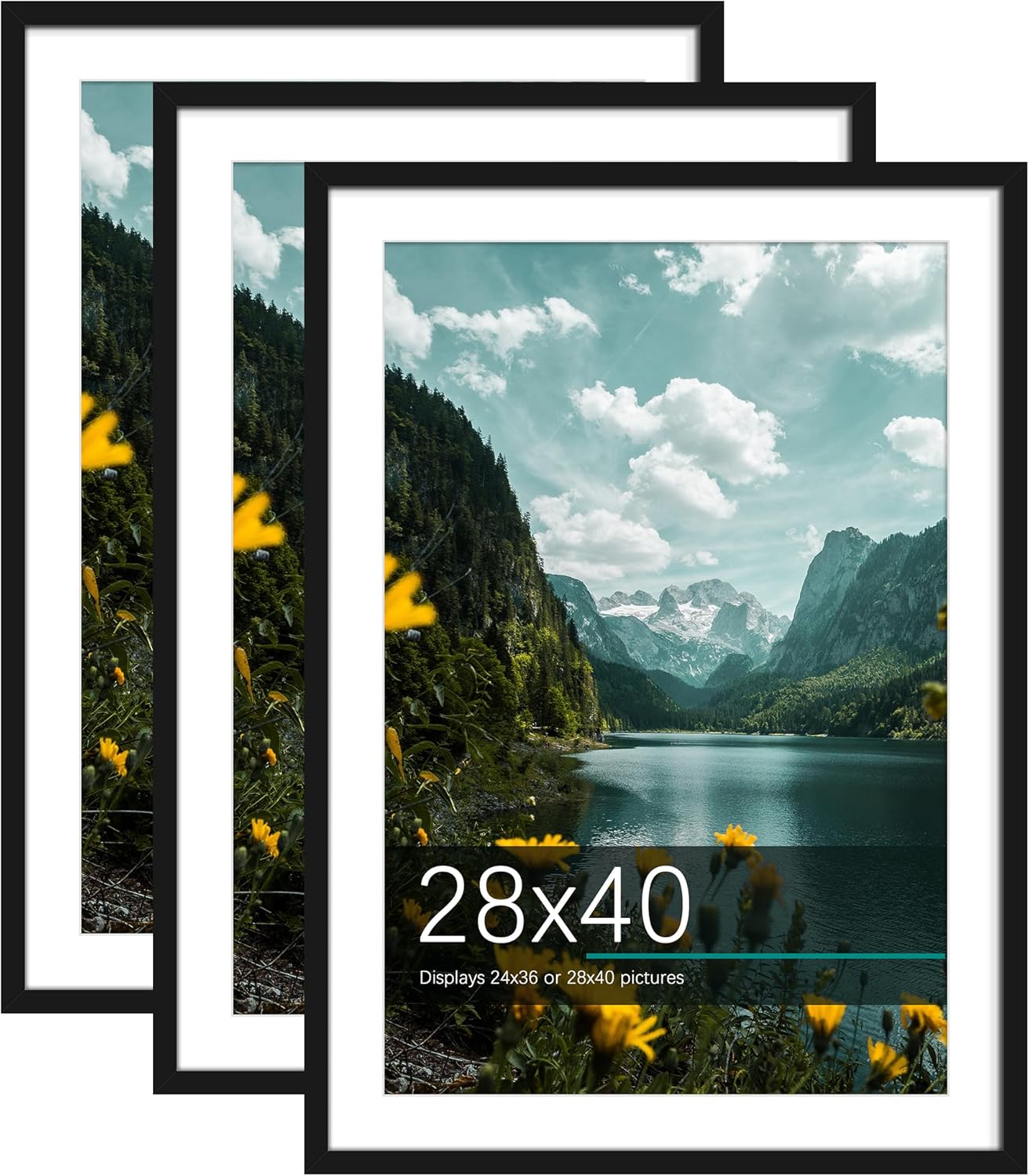 Picrit 28x40 Picture Frame 3 Pack for Flexible Display Options