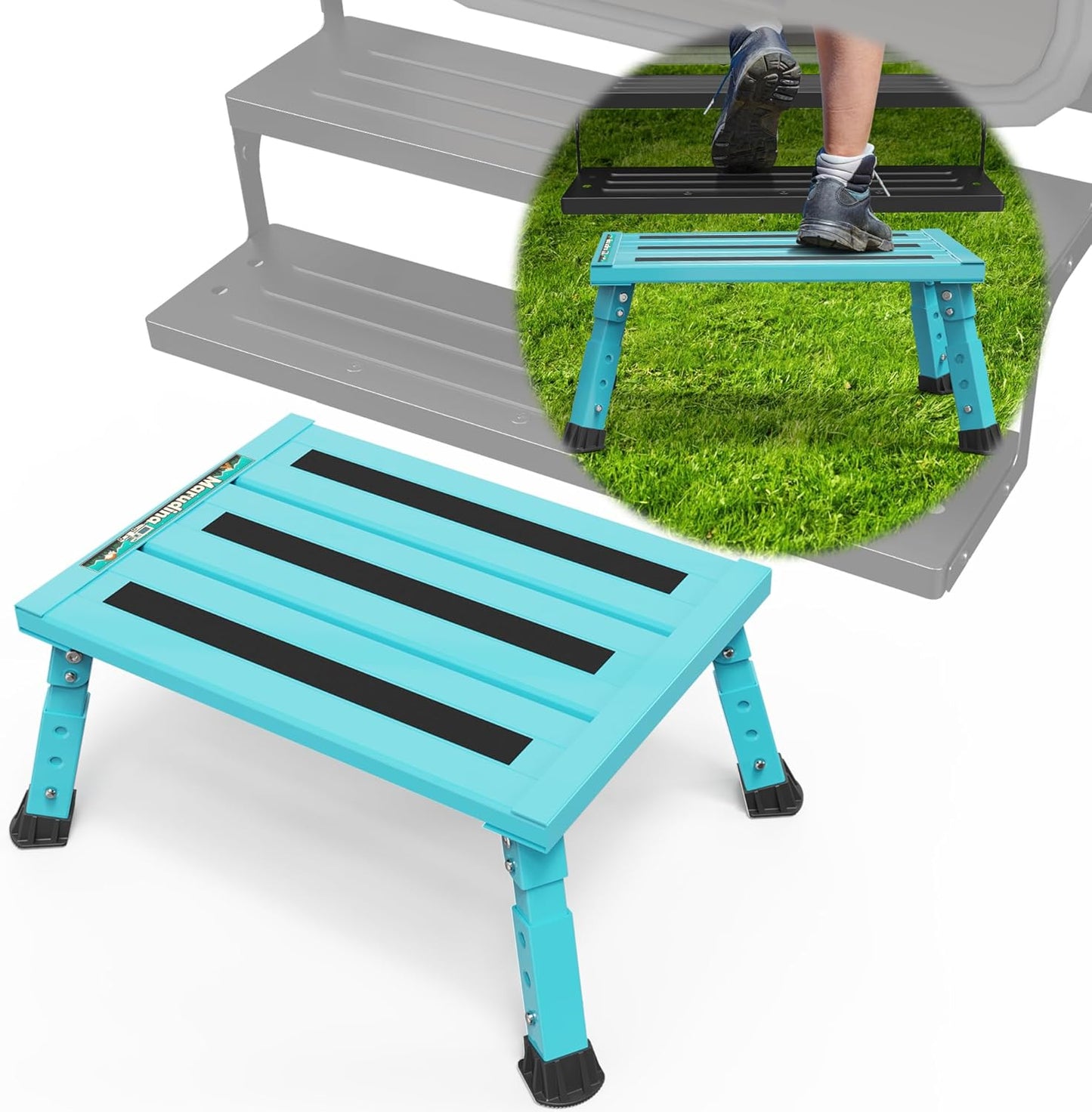 Large Platform RV Steps - Adjustable Height Folding Step Stool