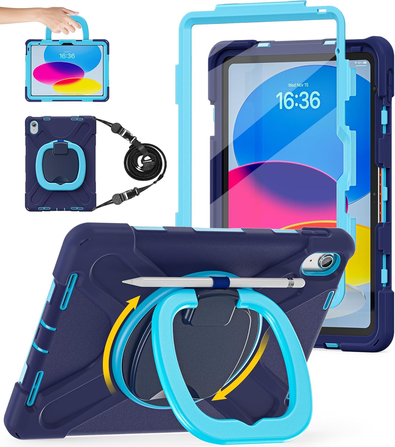 BATYUE iPad Case A16 11th/10th Gen Heavy Duty Shockproof Cover