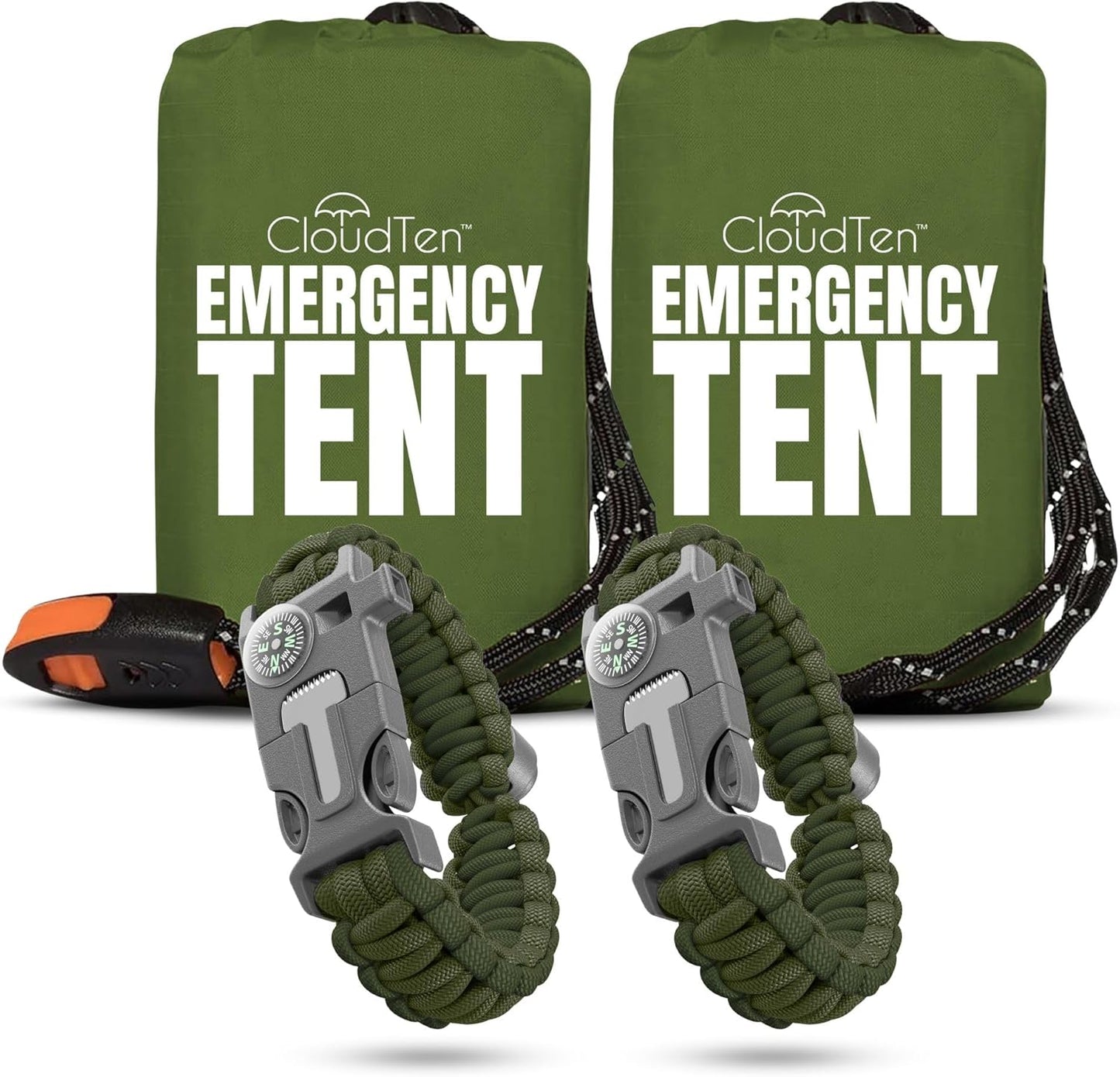 Lightweight 2 Person Survival Tent + Bracelets: Essential Gear