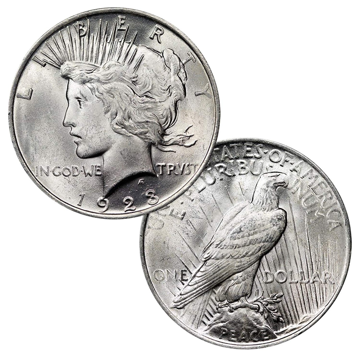 USA 1922-1935 90% Silver Peace Dollar Coin in Uncirculated Condition