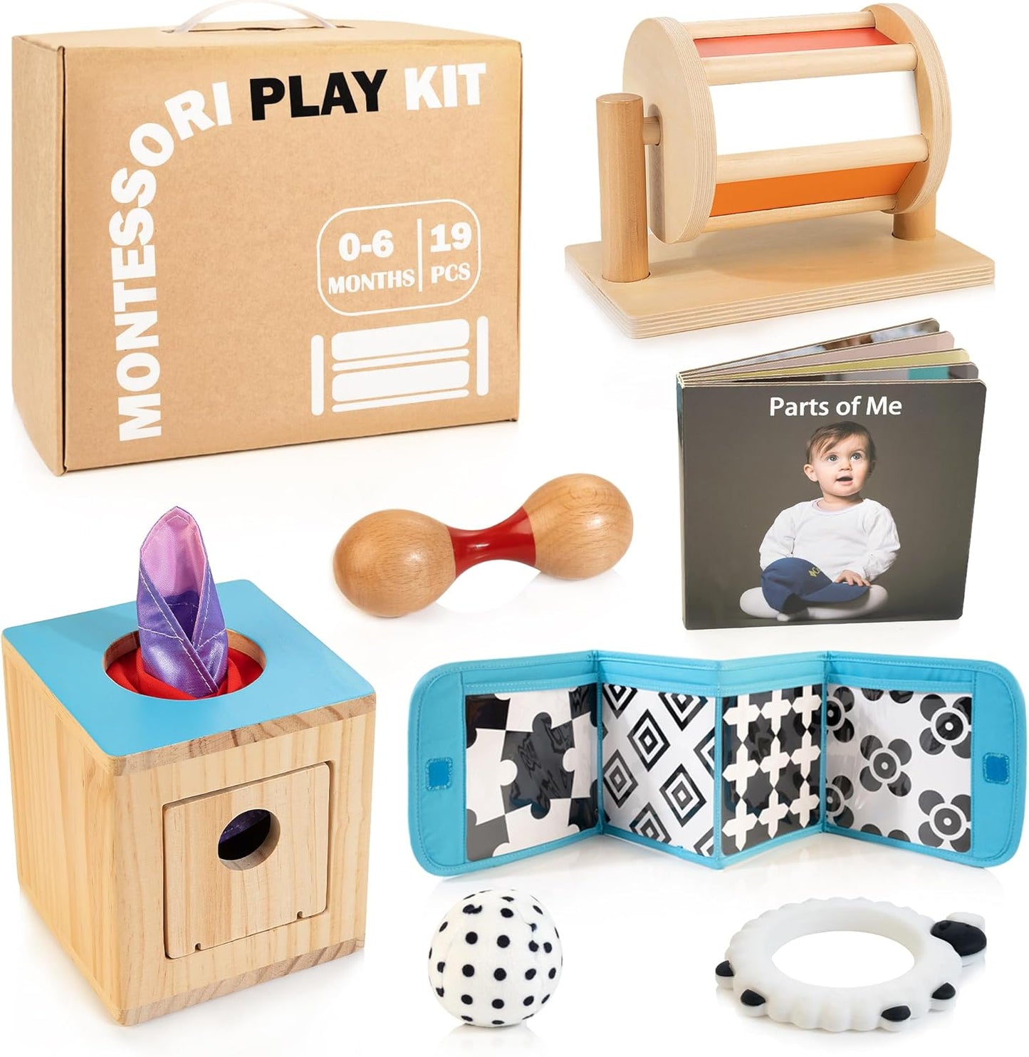 Montessori Toys for Babies 0-6 Months - 8 in 1 Learning Set
