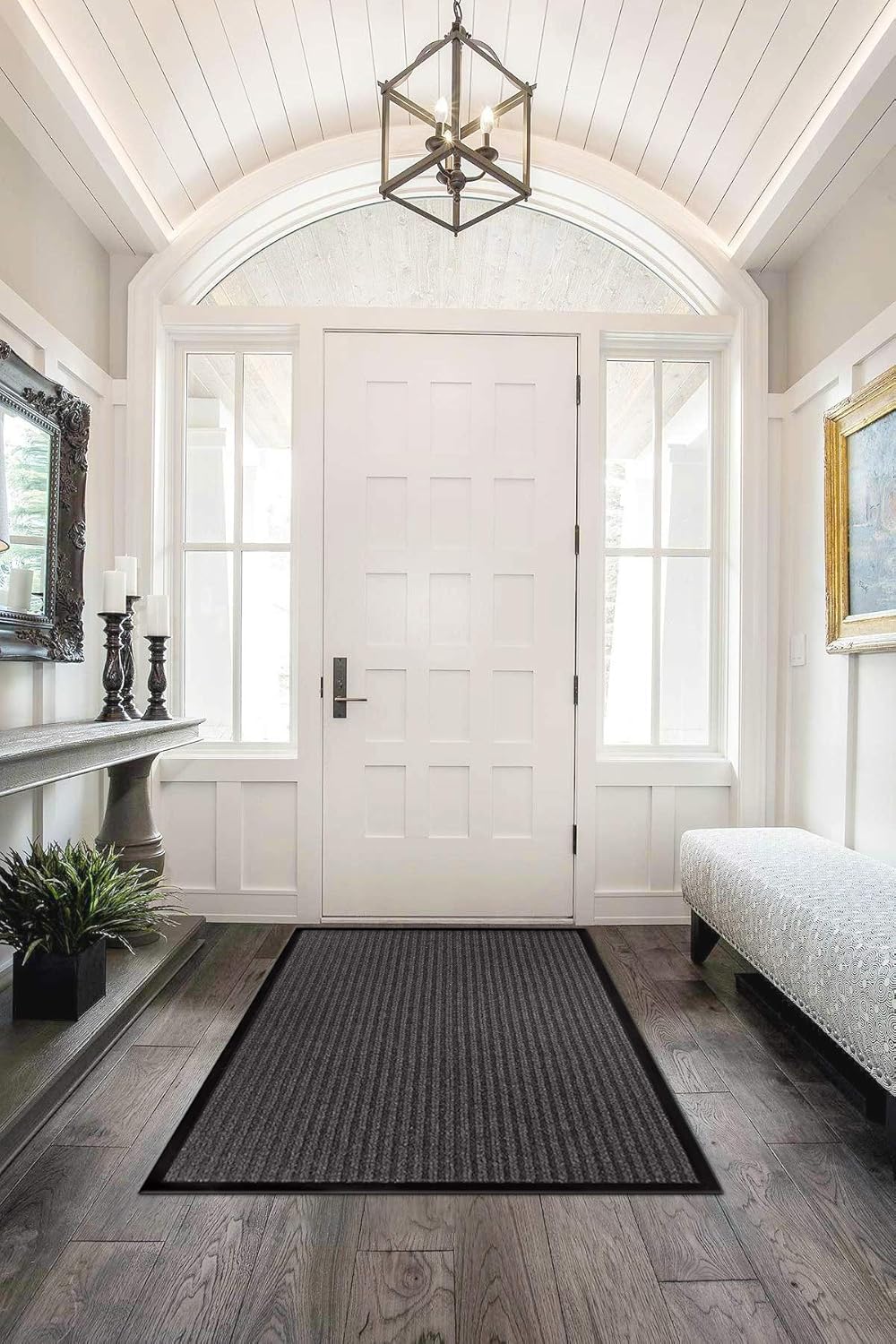 LuxUrux 4x6 ft Heavy Duty Rubber Door Mat for Indoor/Outdoor Use