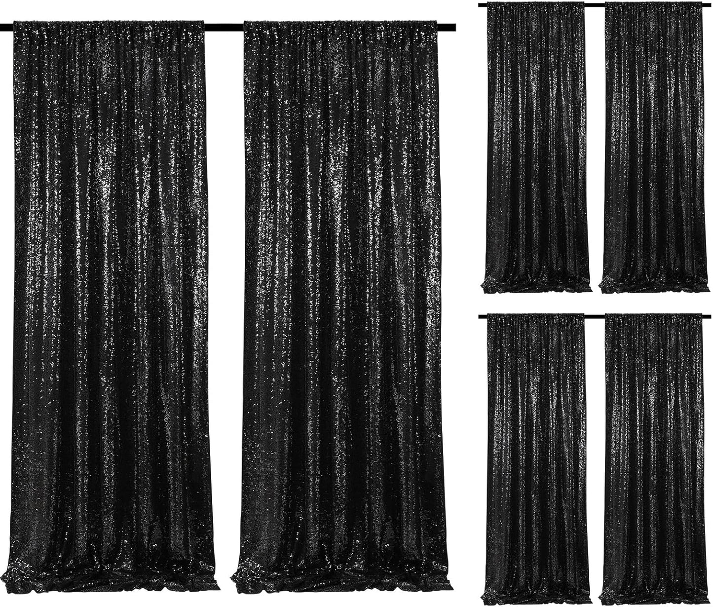 Black Sequin Backdrop Curtains for Stunning Event Decor