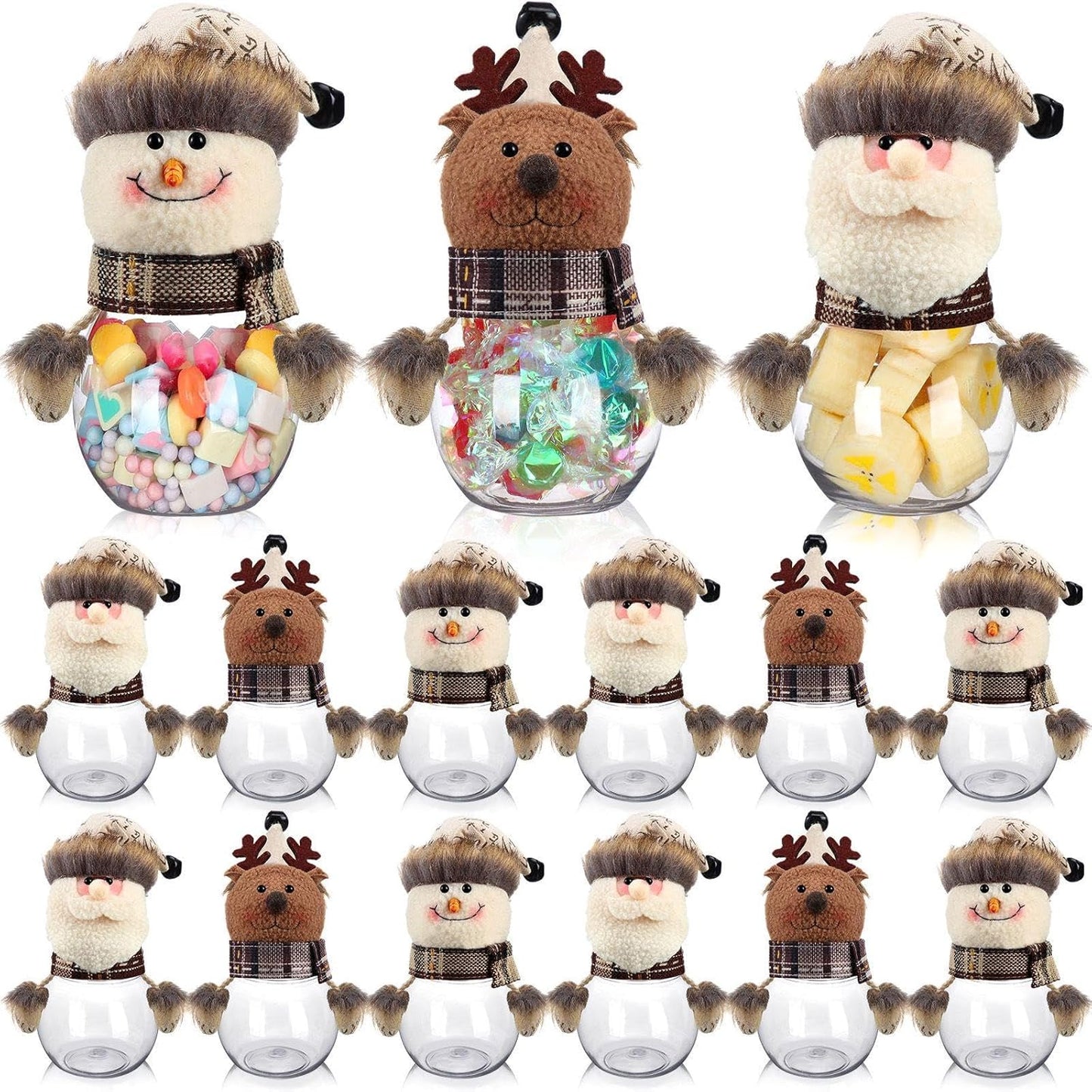 12 Pcs Christmas Candy Jars for Holiday Treats and Decor