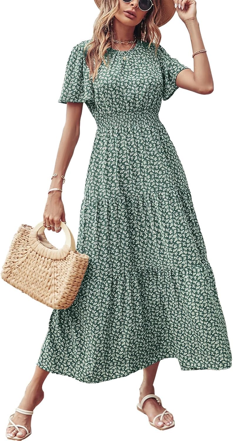 PRETTYGARDEN Women's Summer Casual Floral Maxi Dress for 2025