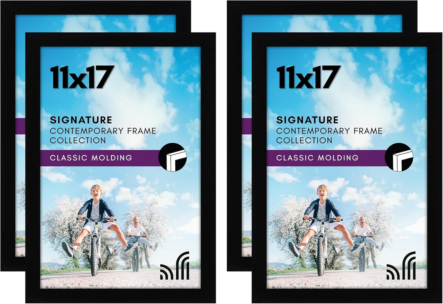 11x17 Picture Frame Set of 4 with Shatter-Resistant Glass
