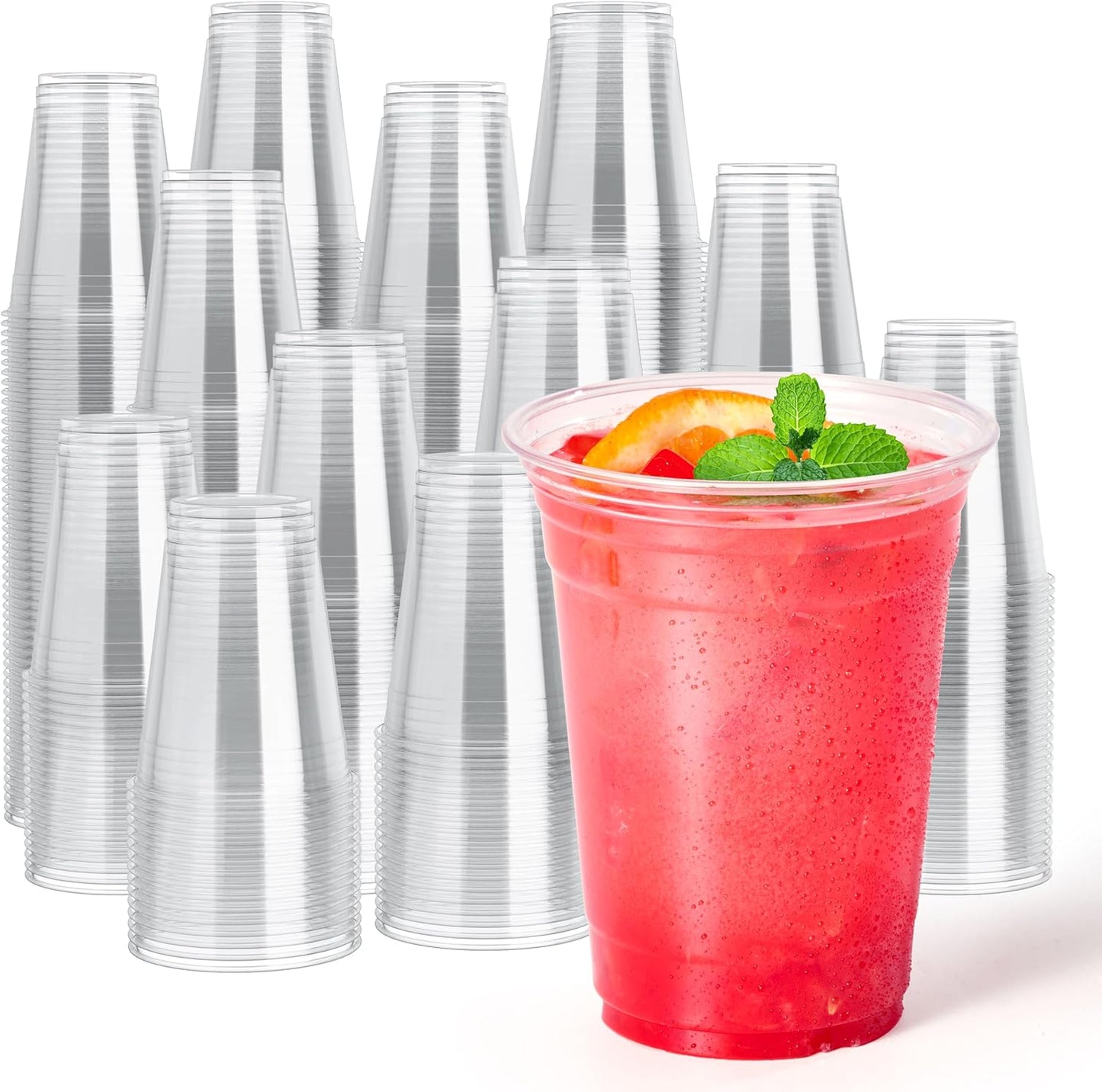 16 oz Clear Plastic Cups - Perfect for Any Party or Event