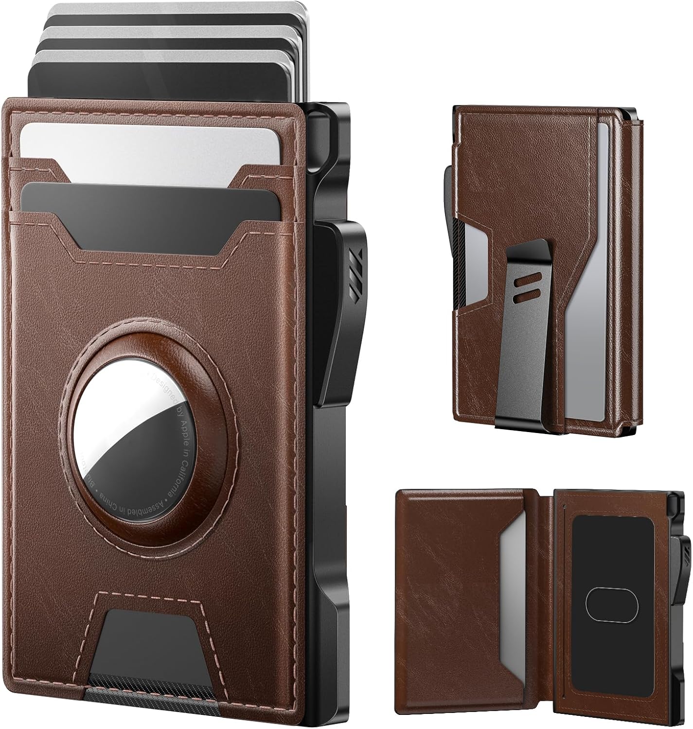 Premium Leather AirTag Wallet for Men with RFID Blocking