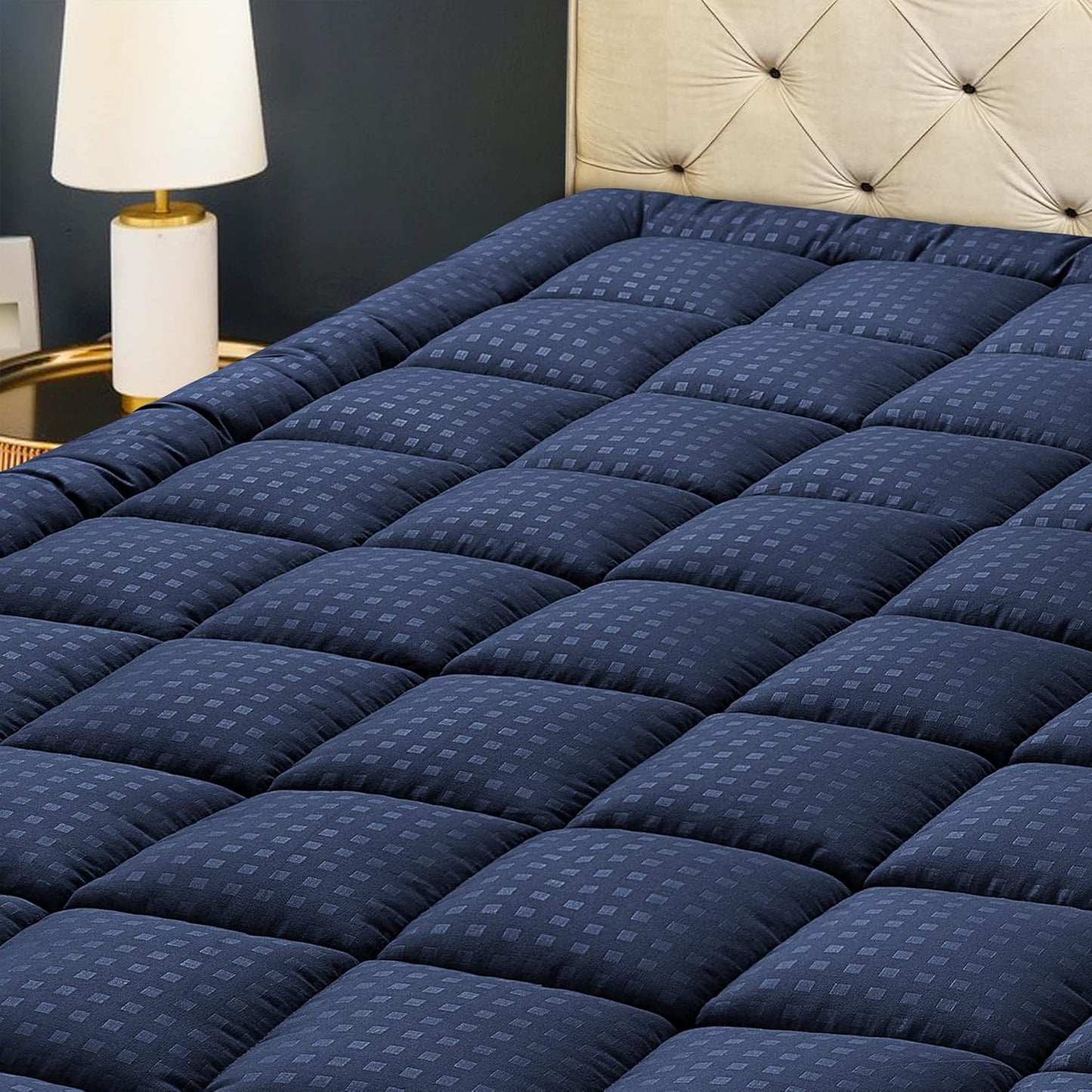 HYLEORY King Mattress Pad Quilted Fitted Cooling Protector