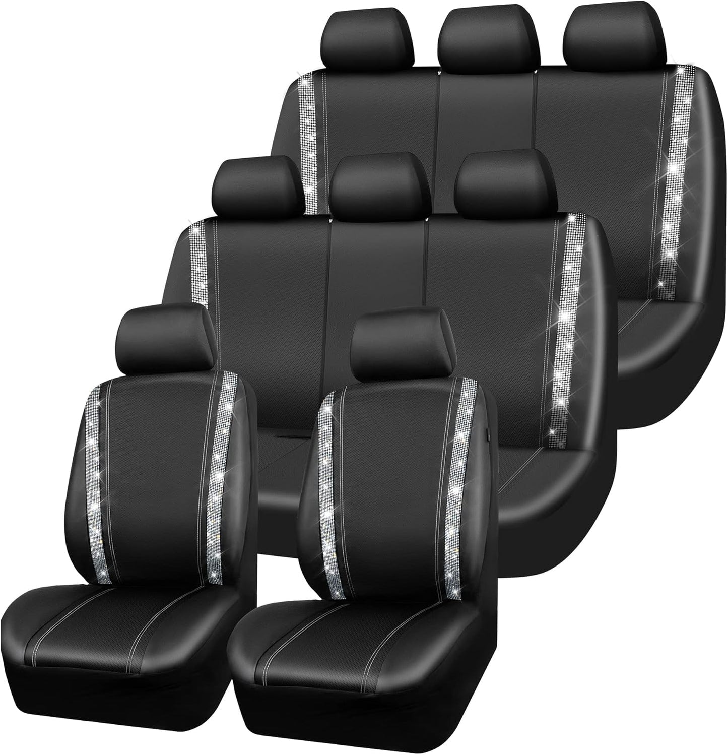 Bling Diamond Car Seat Covers for Women - Sparkly Rhinestones