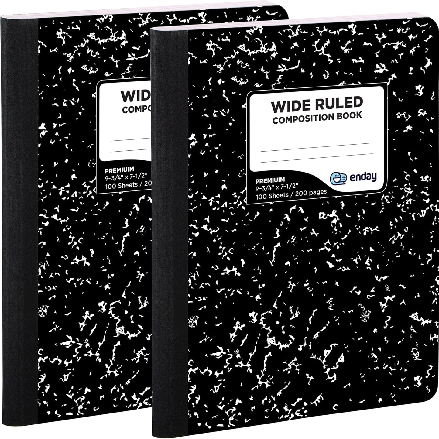 Durable Marble Composition Notebooks 2 Pack - Ideal for School and Journaling