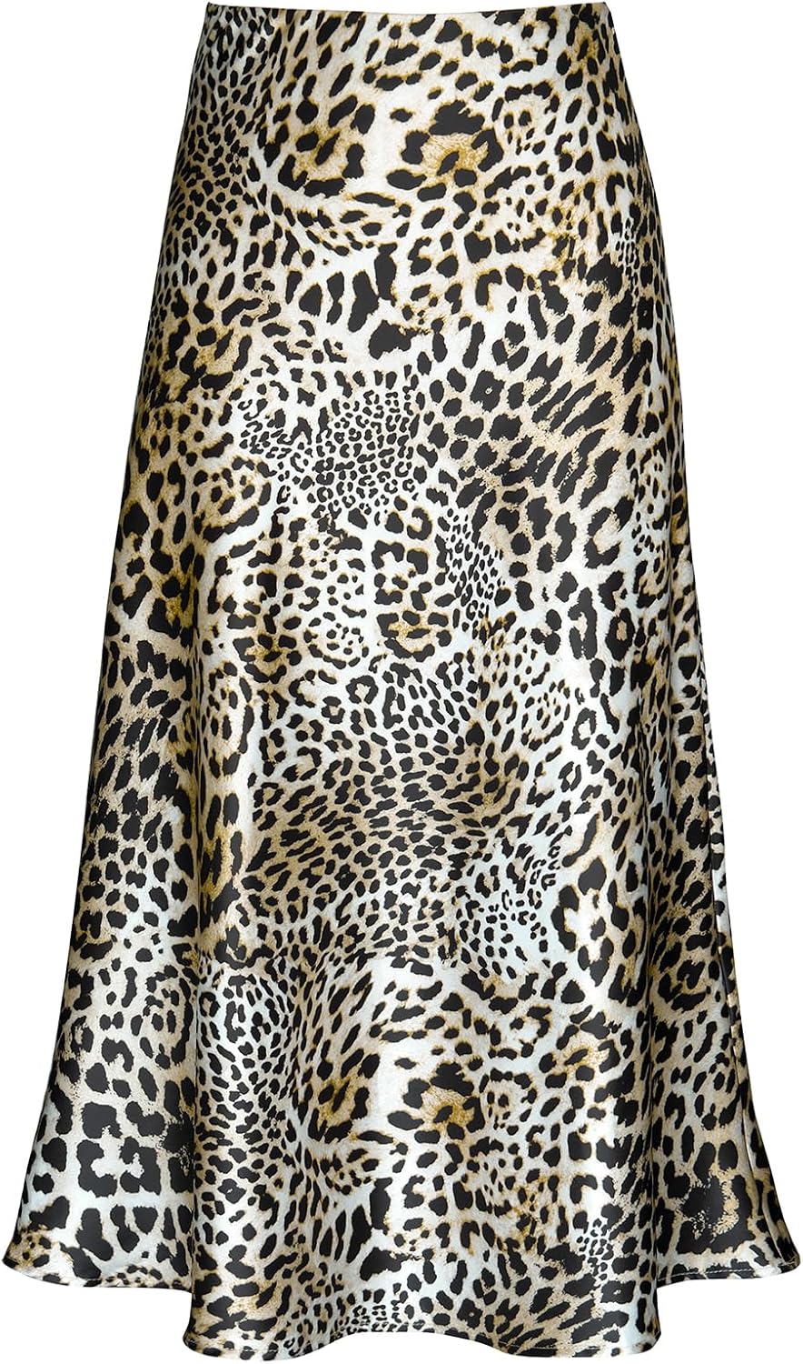 Modegal Women's Satin High Waist Flared A Line Midi Skirt Review