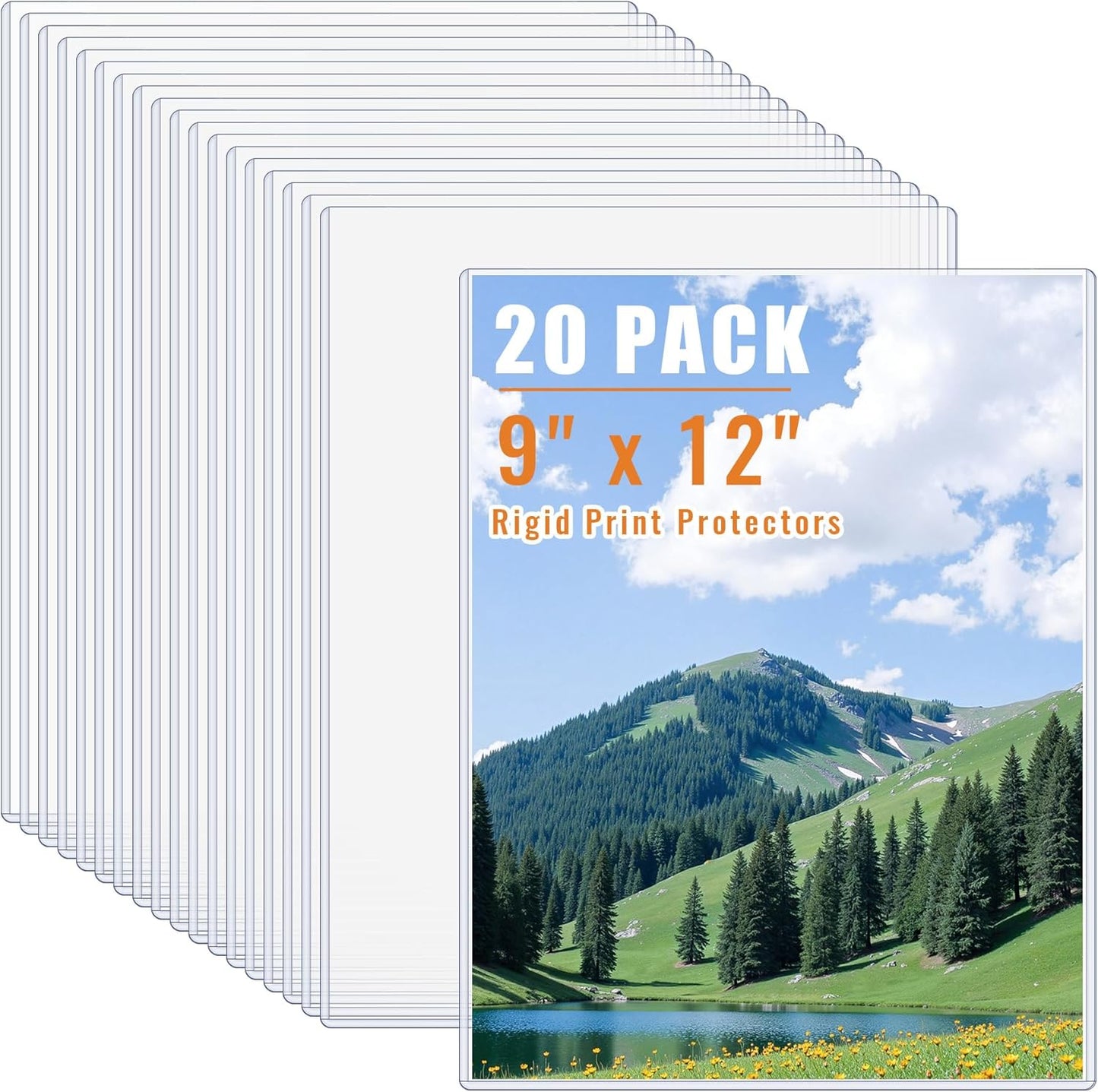 20PCS 9 x 12 Rigid Print Protectors for Photos and Documents