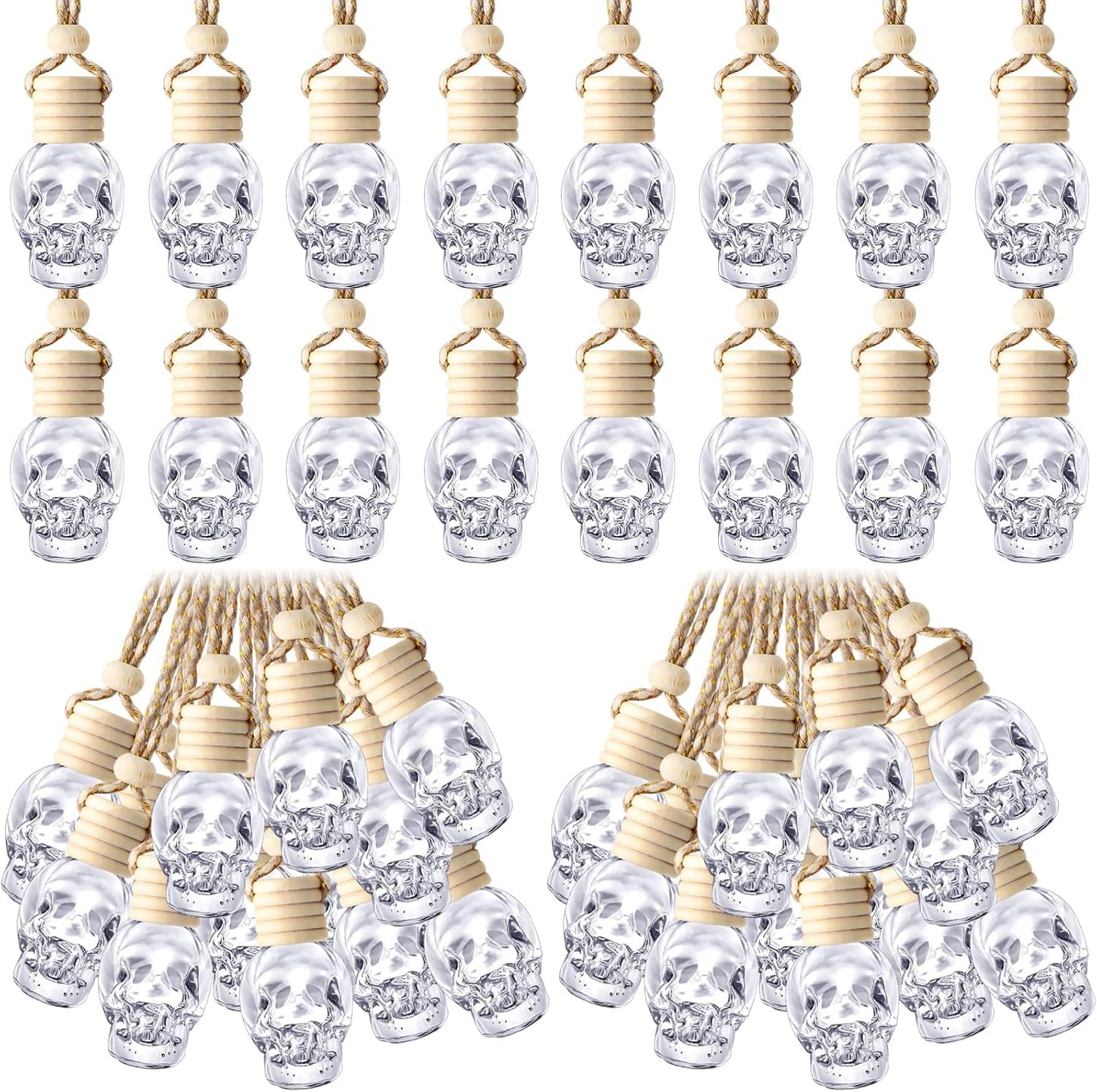 BBTO 200 Pcs Hanging Car Diffuser Bottles for Aromatherapy