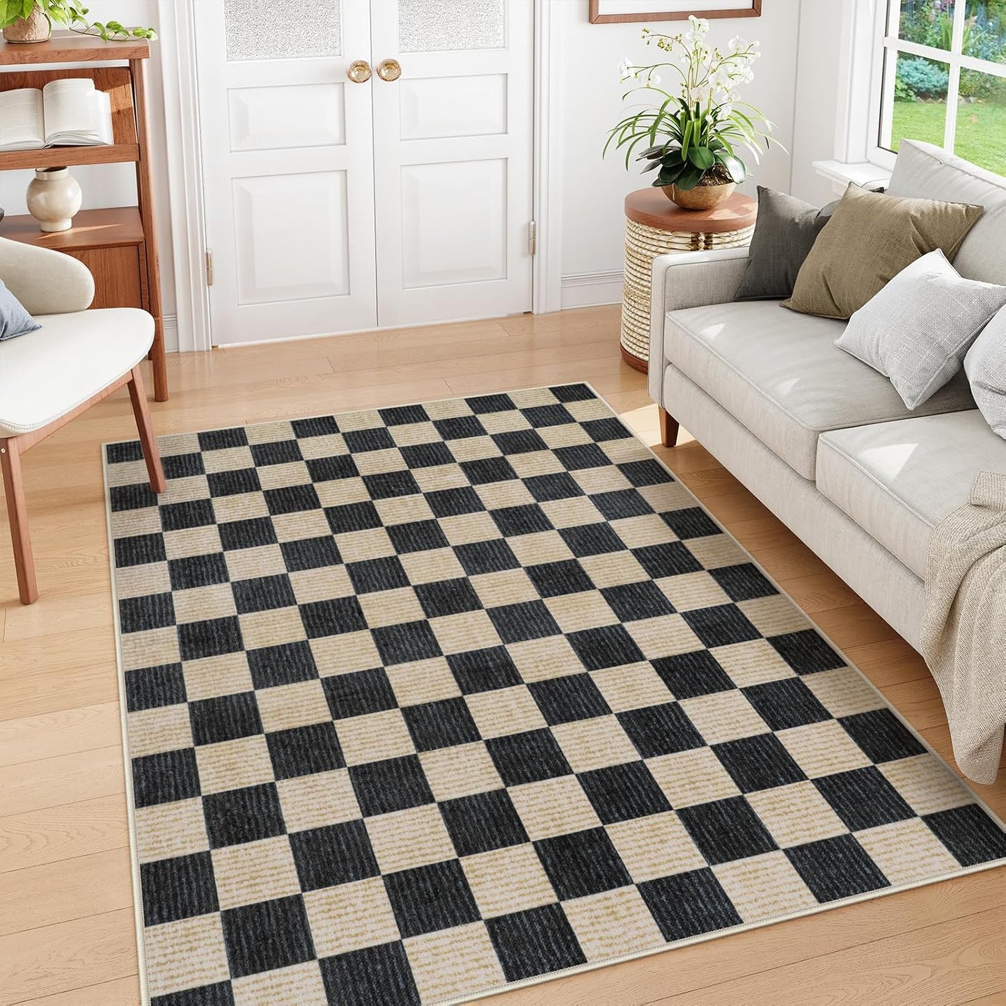 Machine Washable 5x7 Area Rugs for Living Room and Bedroom