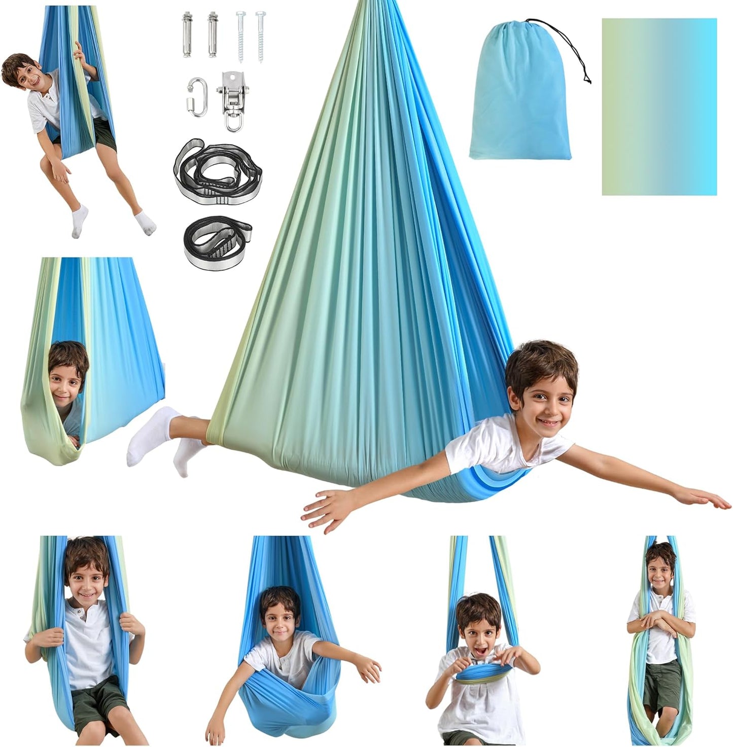Sensory Swing for Kids & Adults - Double Layer Therapy Cuddle Swing