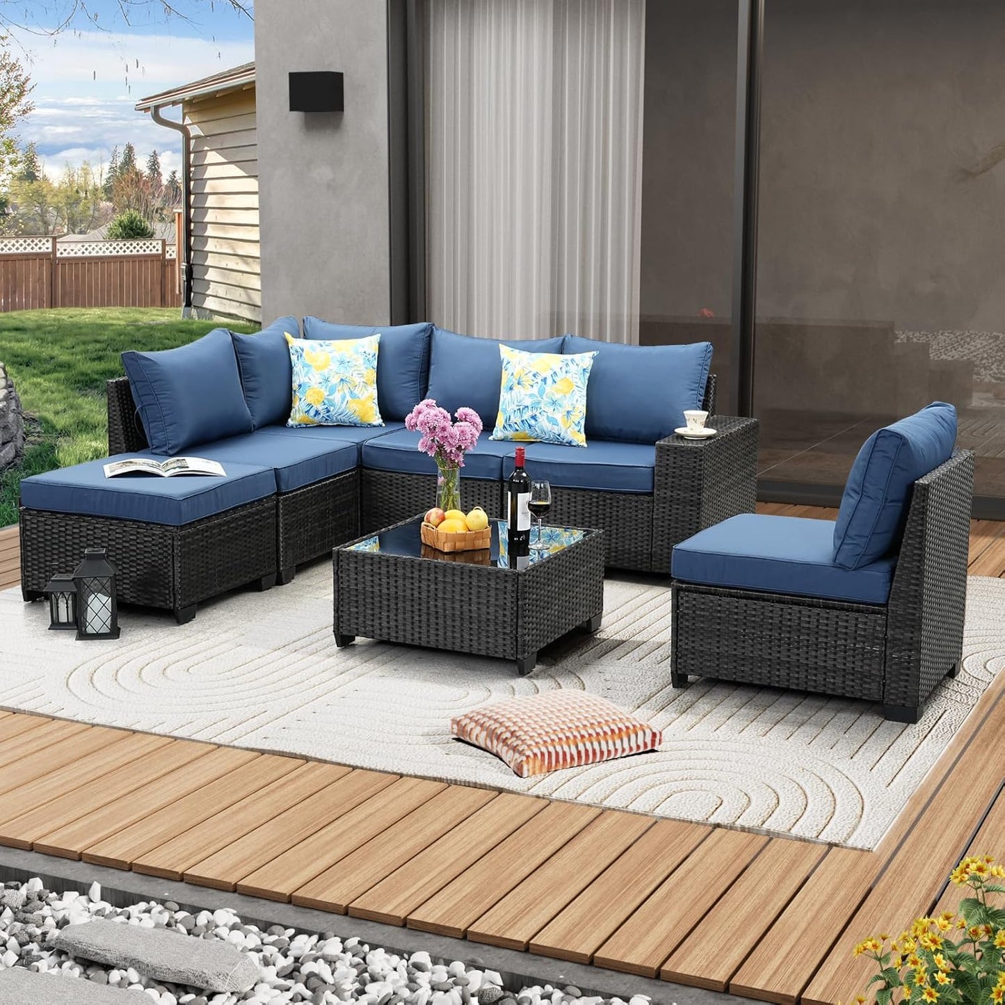 7 Pieces Patio Furniture Set for All-Weather Outdoor Comfort