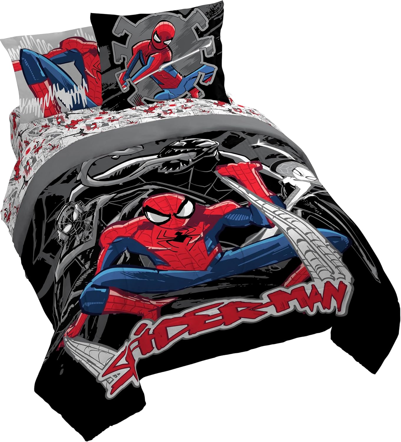Spiderman Kids Comforter Set with Sheets and Pillow Covers
