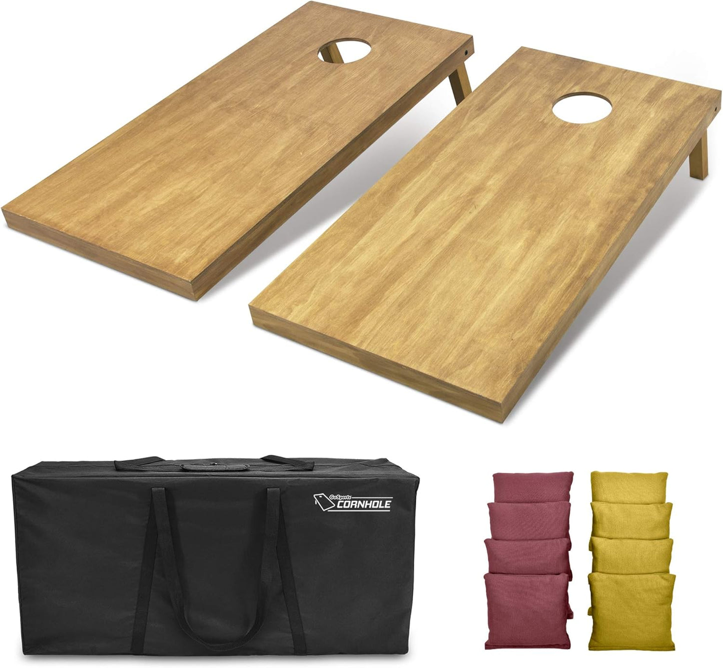 GoSports 4 ft x 2 ft Wooden Cornhole Boards Set for Fun