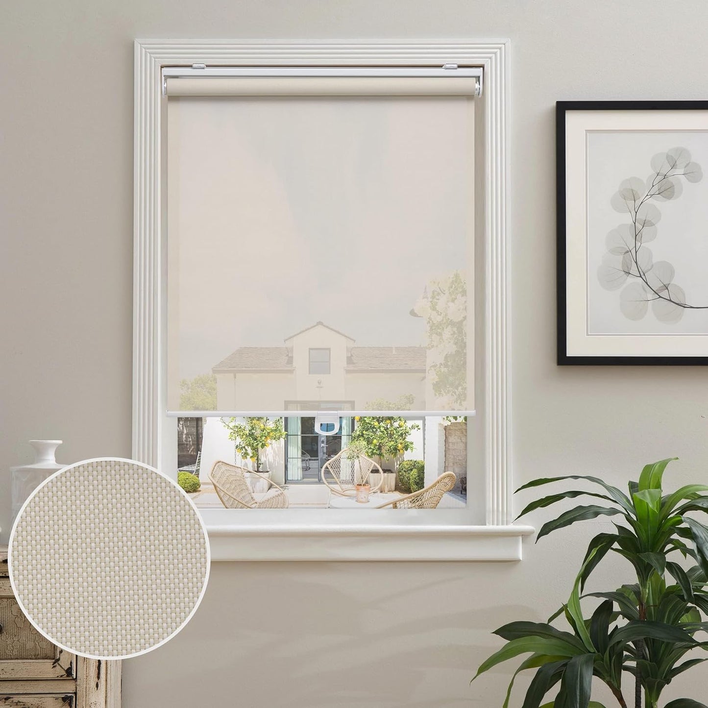 AOSKY Cordless Roller Shades for Windows with UV Protection