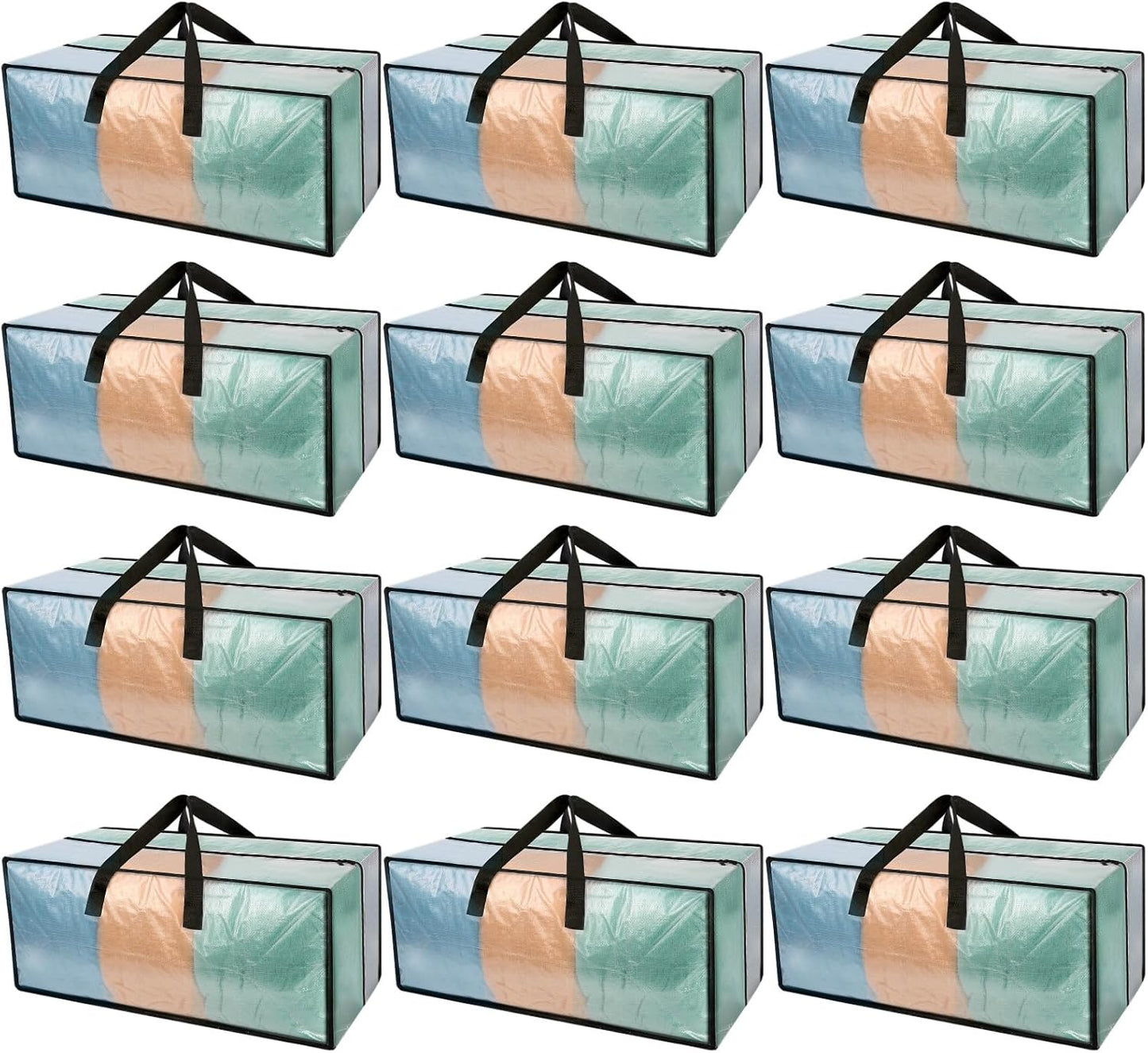 12 Pack Heavy Duty Clear Moving Bags for Easy Storage Solutions