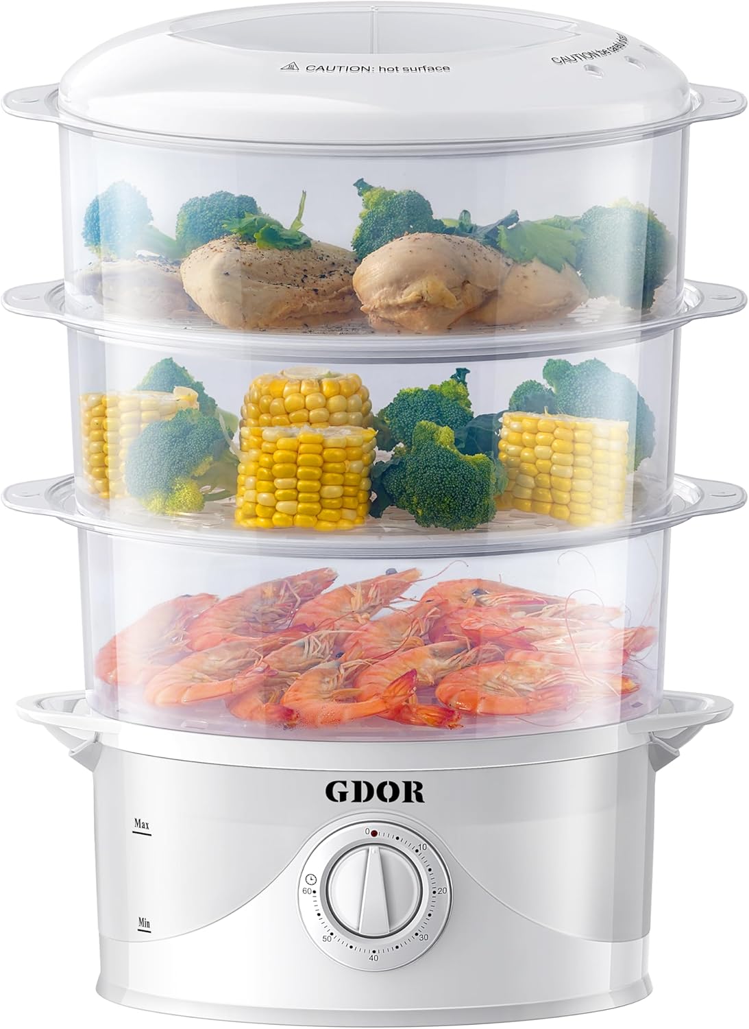 GDOR 3 Tier Electric Food Steamer for Fast Cooking Solutions