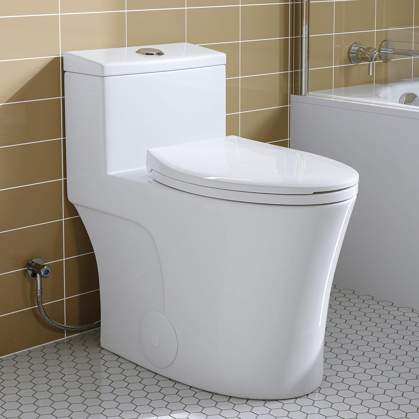 HOROW T0338W One Piece Toilet with Comfortable ADA Height