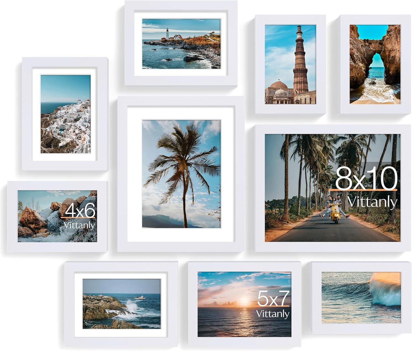 Vittanly 10 Pack Picture Frames for Stunning Wall Decor