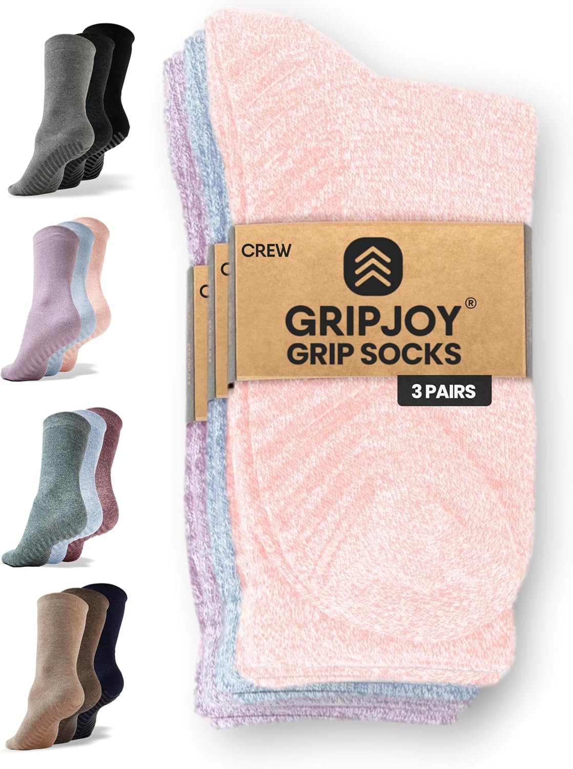 Gripjoy Non Slip Crew Socks - Stay Secure & Stylish!