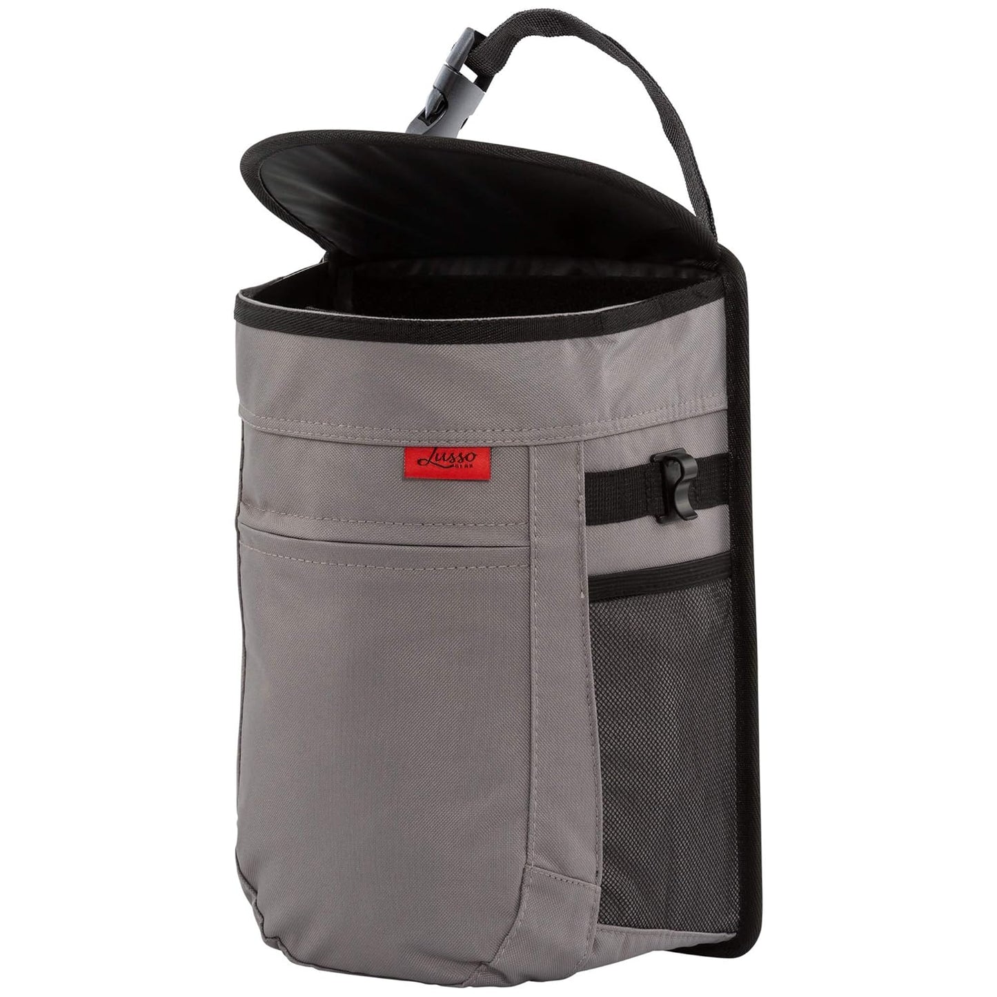 Lusso Gear Spill-Proof Car Trash Can - Leak-Proof & Easy to Clean (Gray)