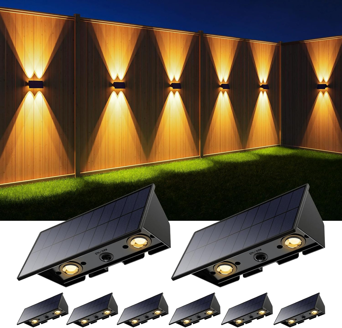 8 Pack Solar Powered Fence Lights for Outdoor Decorative Use