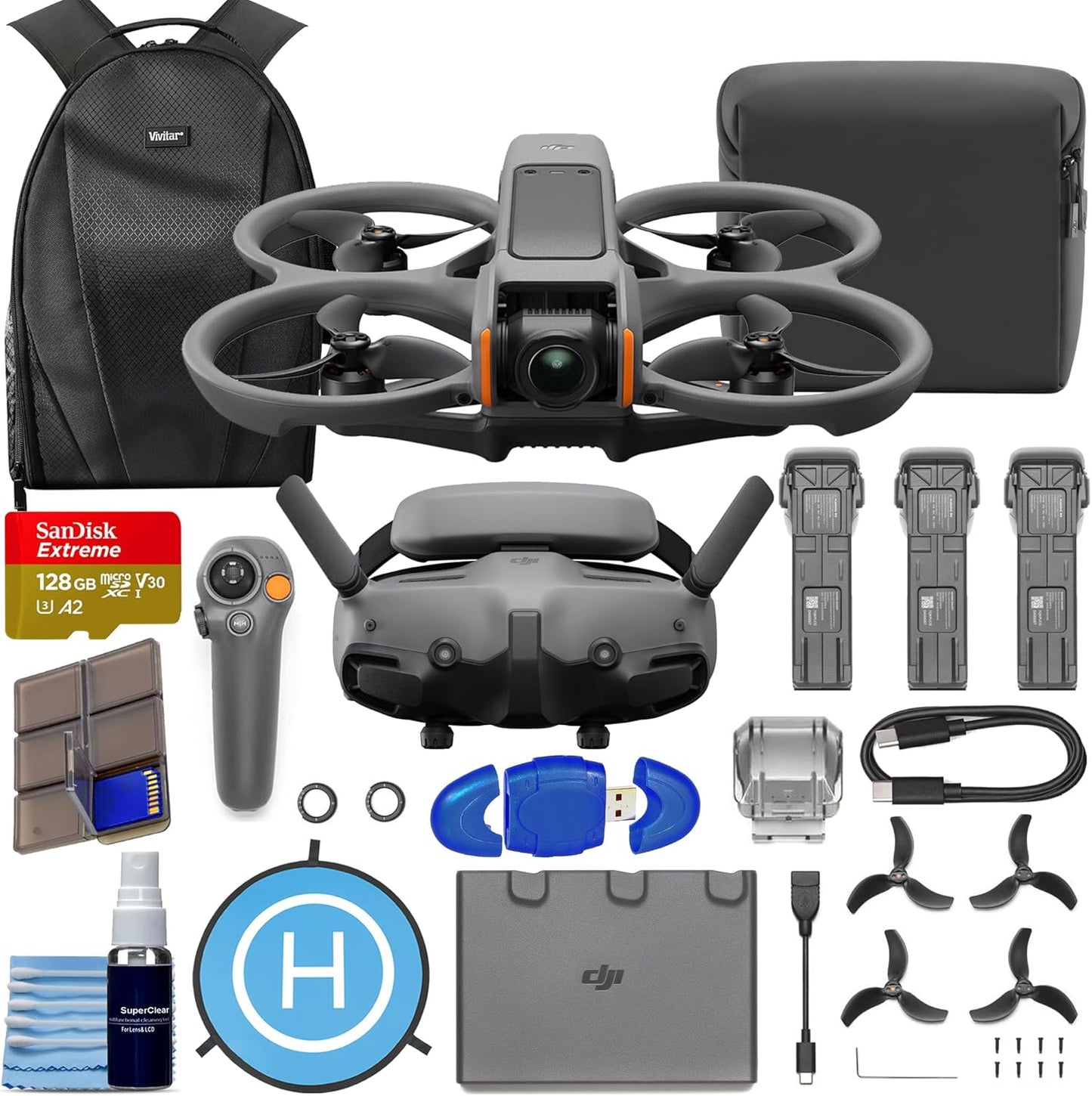 DJI Avata 2 FPV Drone Fly More Combo: 4K Video + 128GB Memory