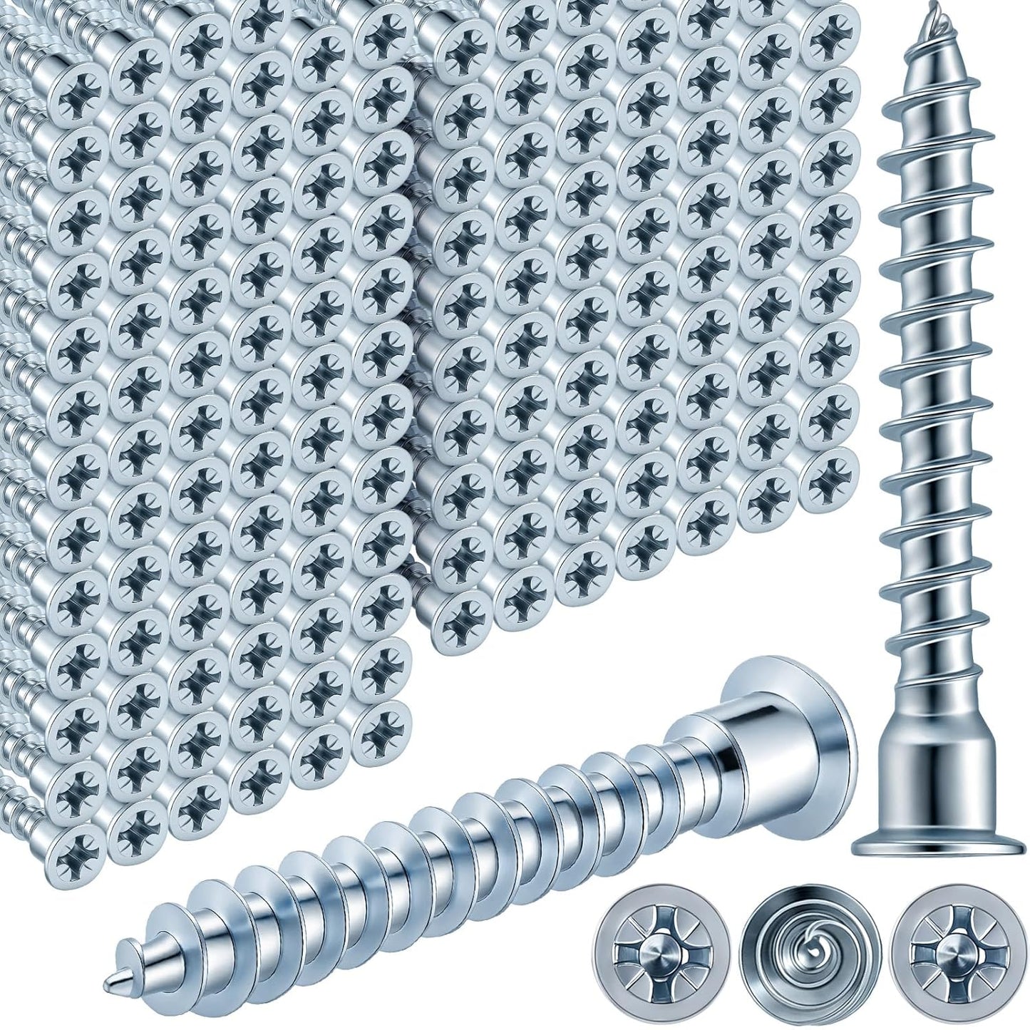 Blulu 400 Pcs 7 mm x 50 mm Confirmat Screws for DIY Projects