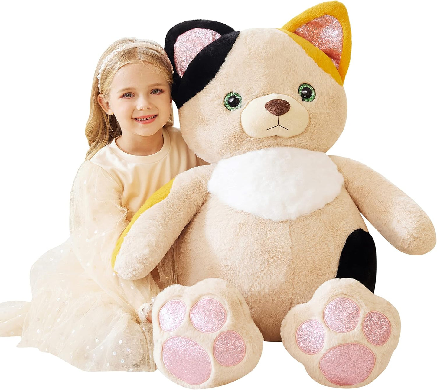 EARTHSOUND Giant Cat Stuffed Animal Plush Toy for Kids