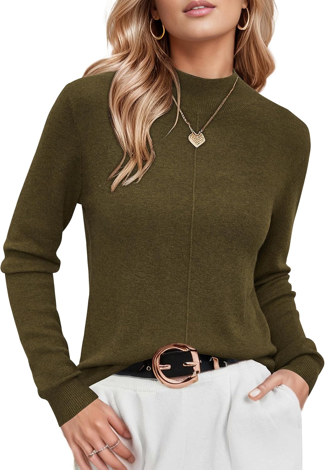 Arach&Cloz Women's Wool Blend Fall Sweaters for Business Casual