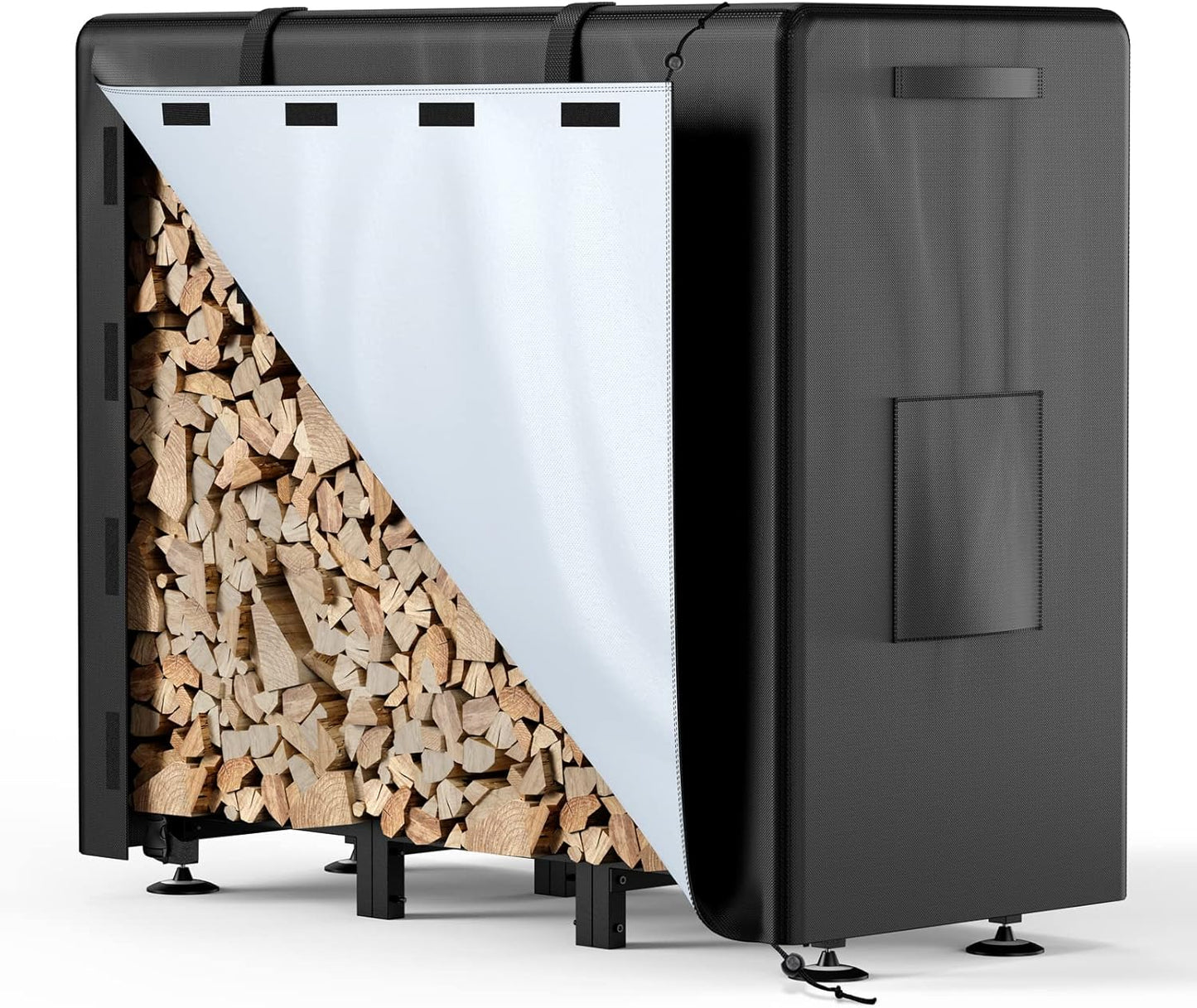 Brightown Firewood Rack Outdoor with Cover for Heavy Duty Logs