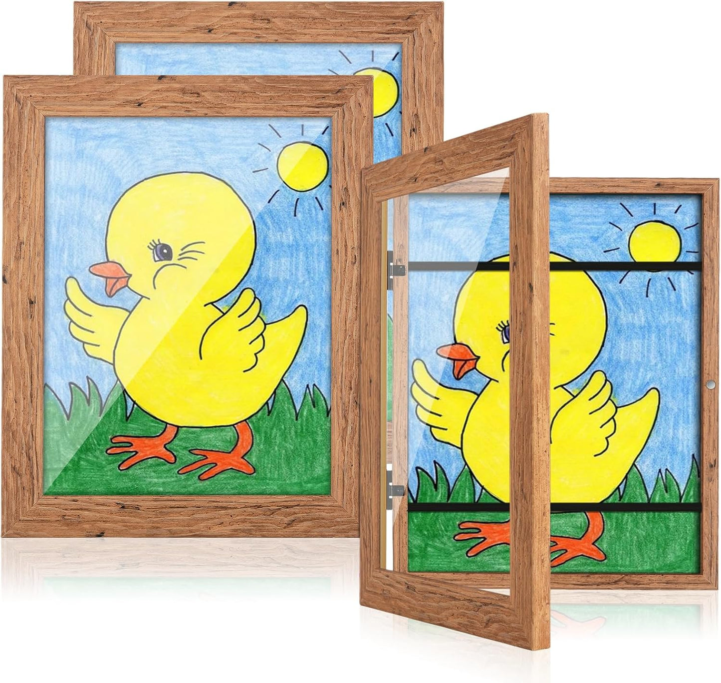Kids Art Frames for 8.5x11 Artwork - Changeable Display Storage