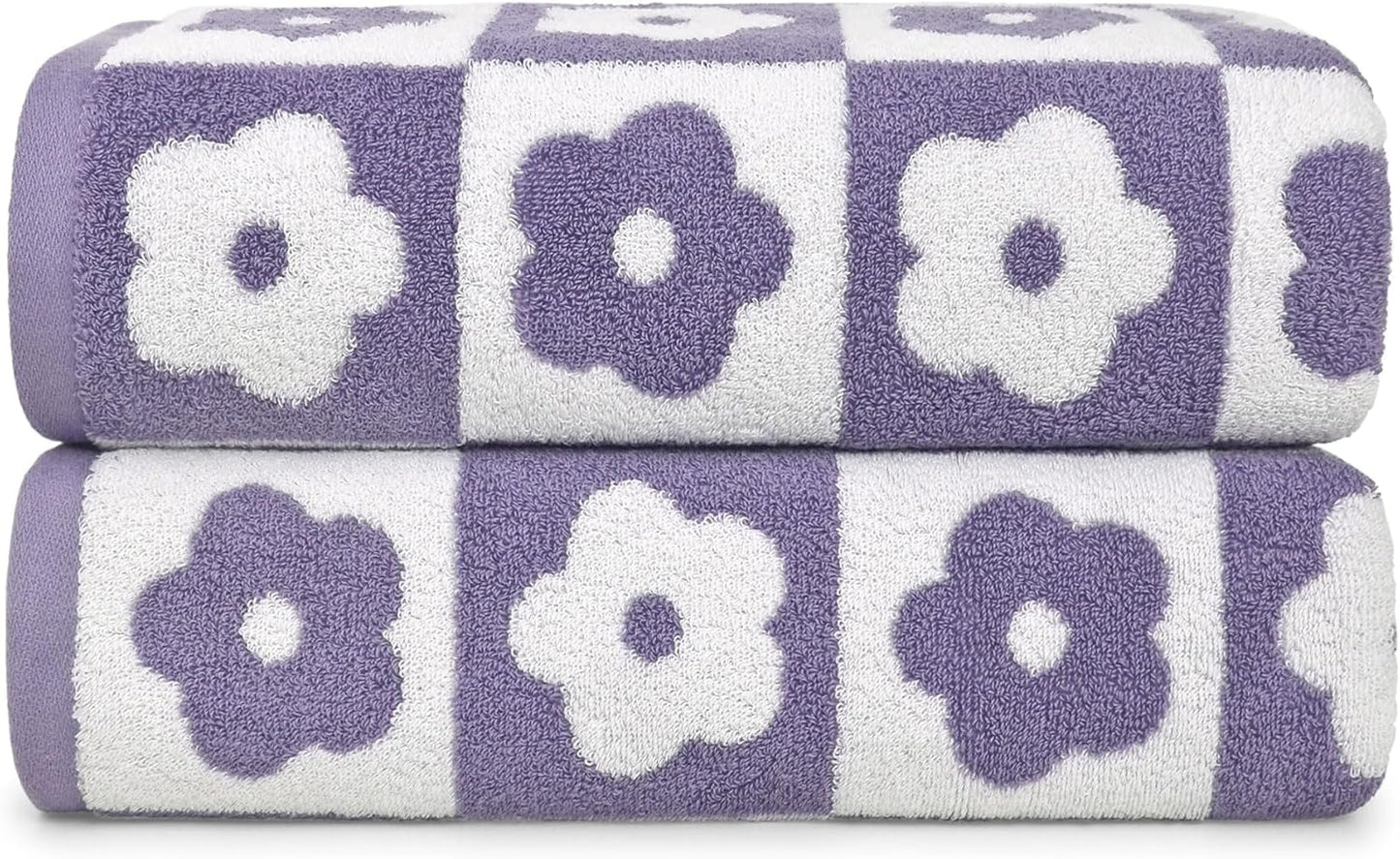 Jacquotha Cotton Bath Towels Set of 2 - Luxurious Quick Dry
