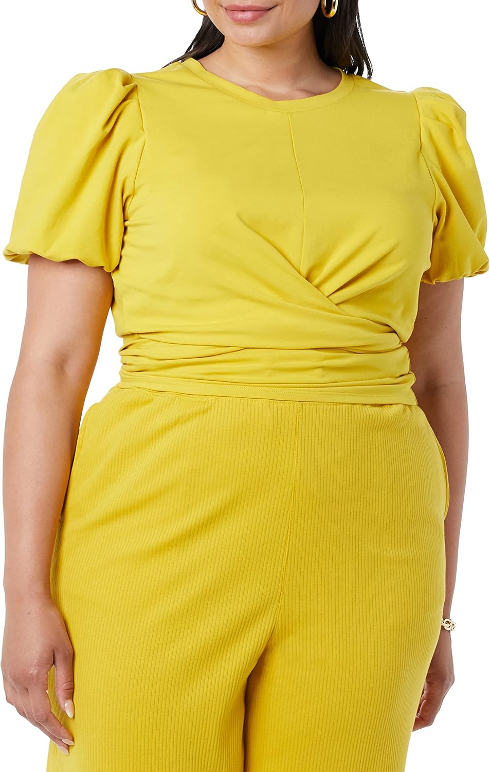 TEREA Women's Violette Puff Sleeve Wrap Top for Stylish Comfort