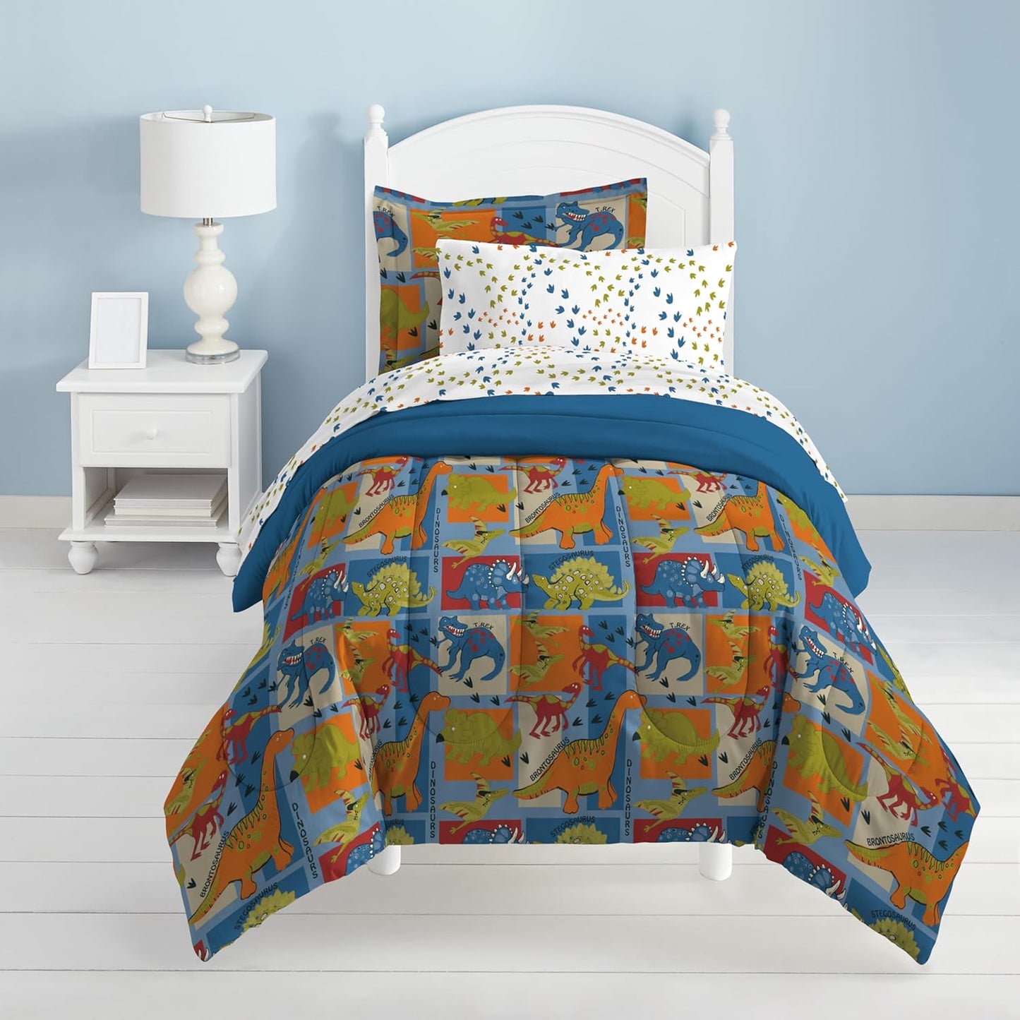 Dinosaur Bedding Twin Bed in a Bag Comforter Set for Kids
