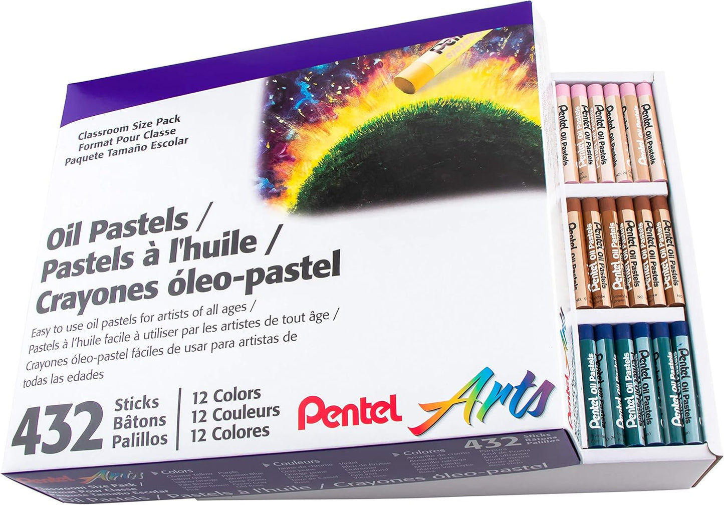 Pentel Arts Oil Pastels - 432 Piece Classroom Size Pack Review
