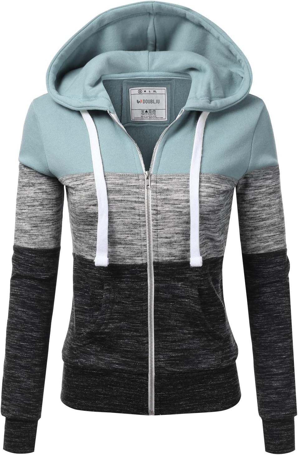 DOUBLJU Lightweight Thin Zip-Up Hoodie Jacket for Women Plus Size