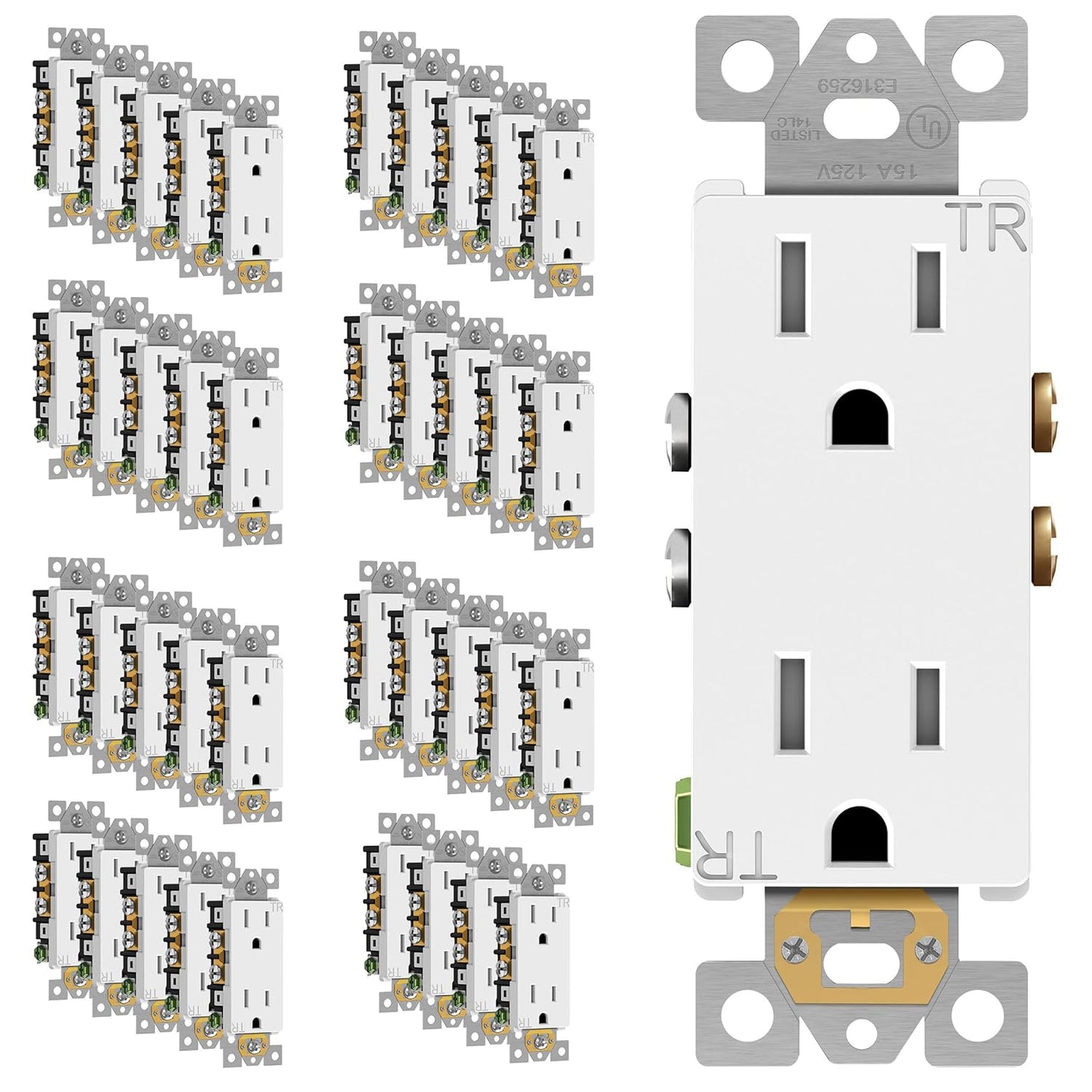 ENERLITES Decorator Receptacle - Tamper-Resistant Wall Outlet