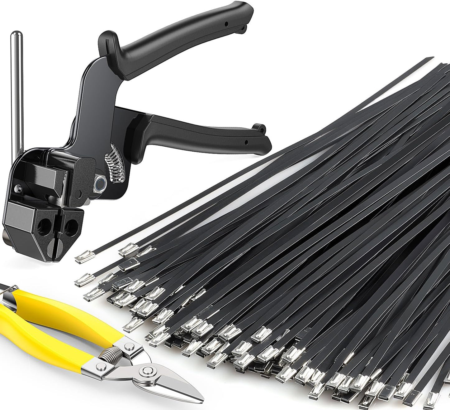 Metal Zip Ties Black with Fastening Tools for All Your Needs